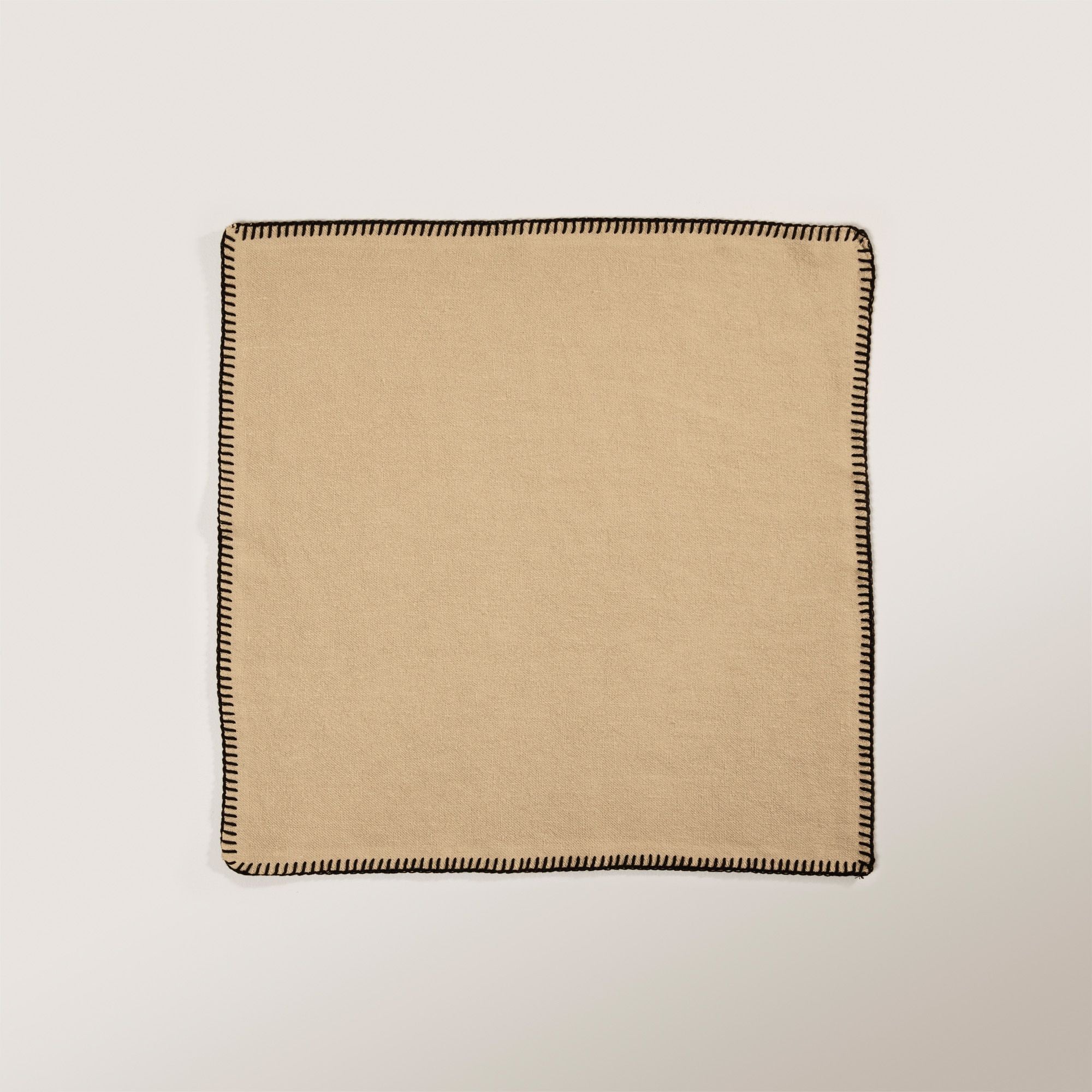 Serviette de table NINO seigle et feston noir