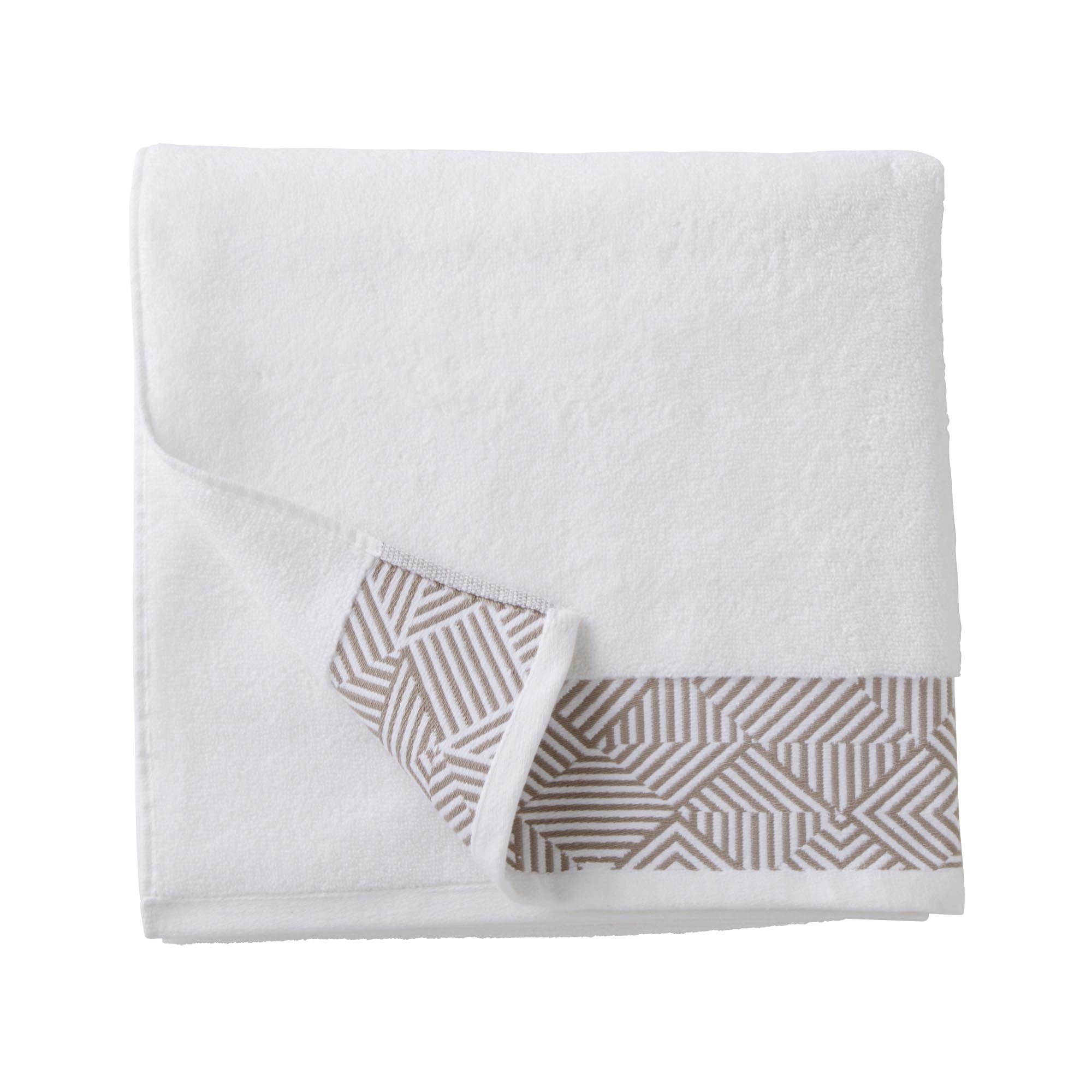 Serviette de toilette THEOREME blanc et naturel