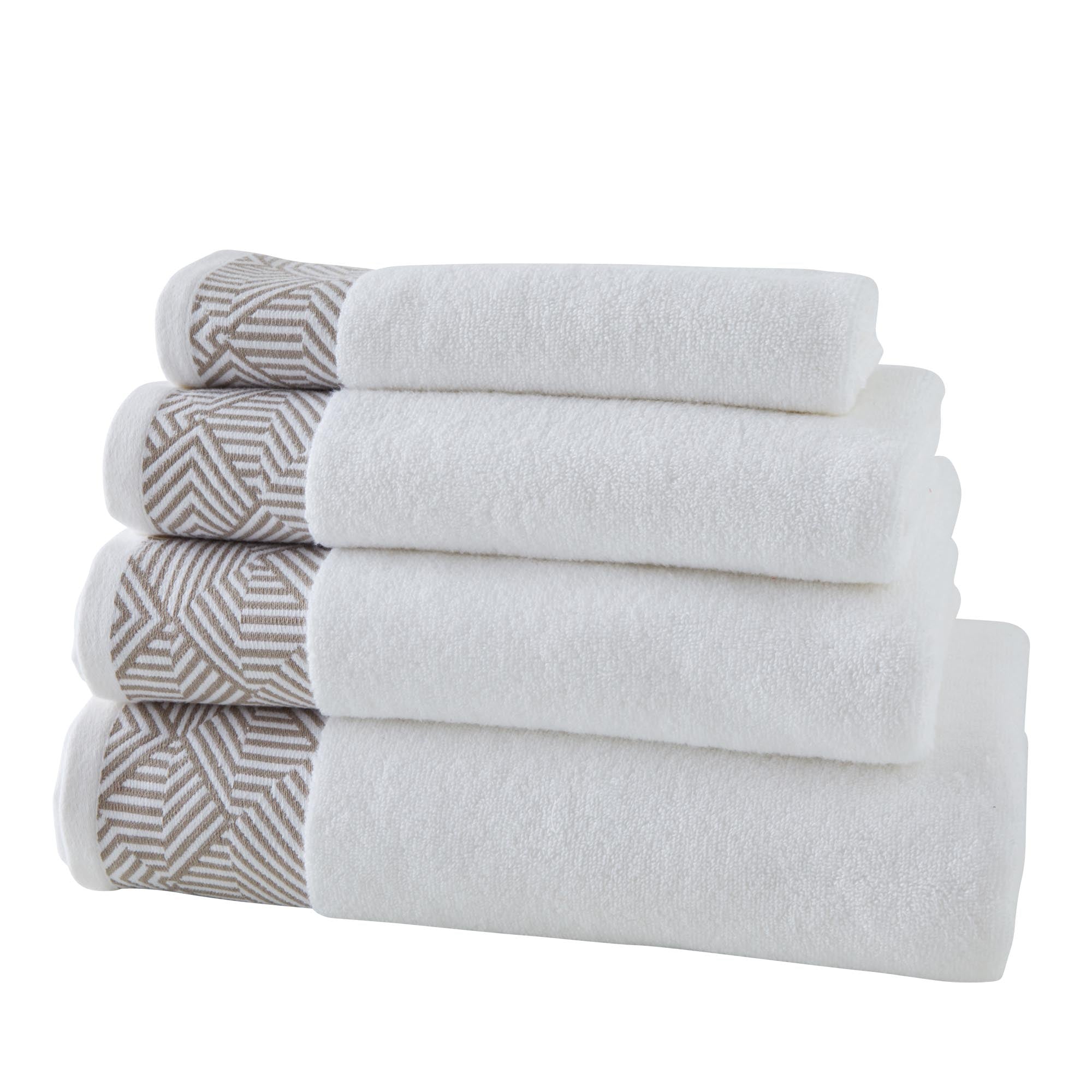 Serviette de toilette THEOREME blanc et naturel | mobile_slider