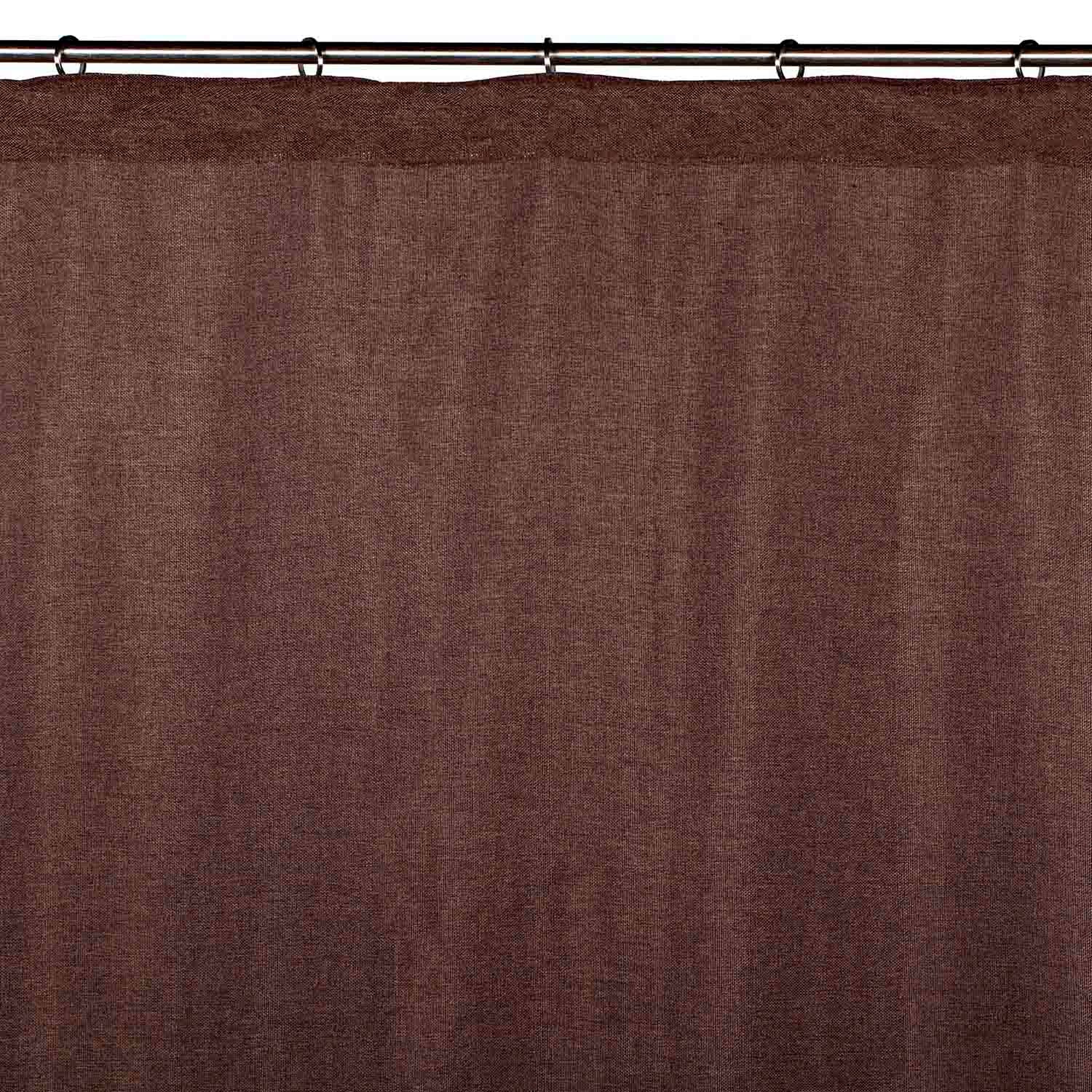 Voilage à galon fronceur CINNAMON marron foncé