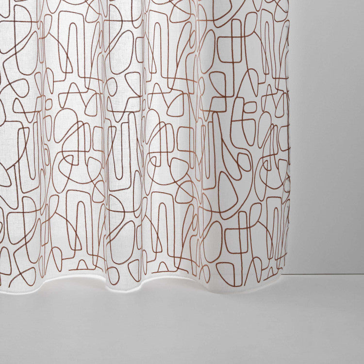 Voilage à oeillets ARIANA blanc et terracotta