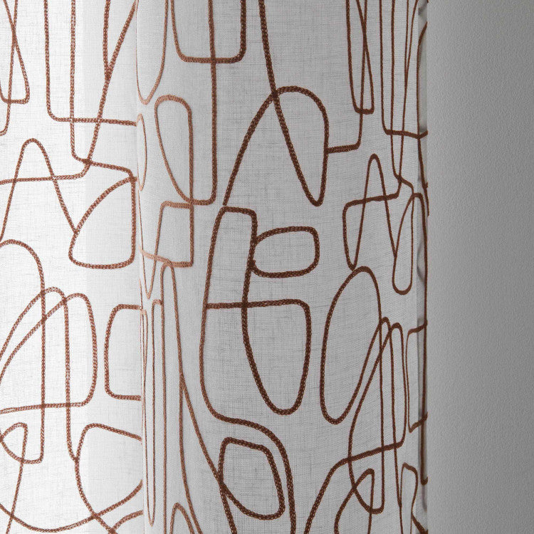 Voilage à oeillets ARIANA blanc et terracotta