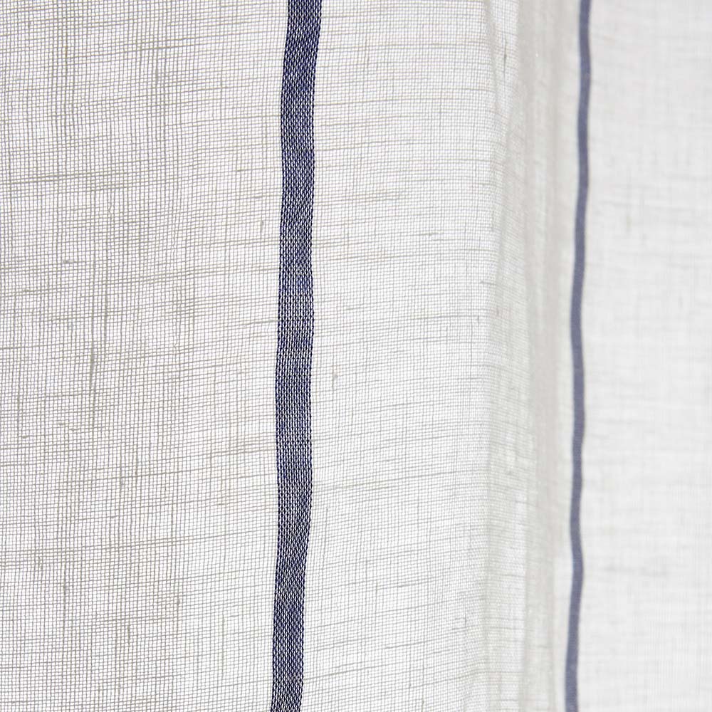 Voilage à oeillets HERAKLION blanc et bleu