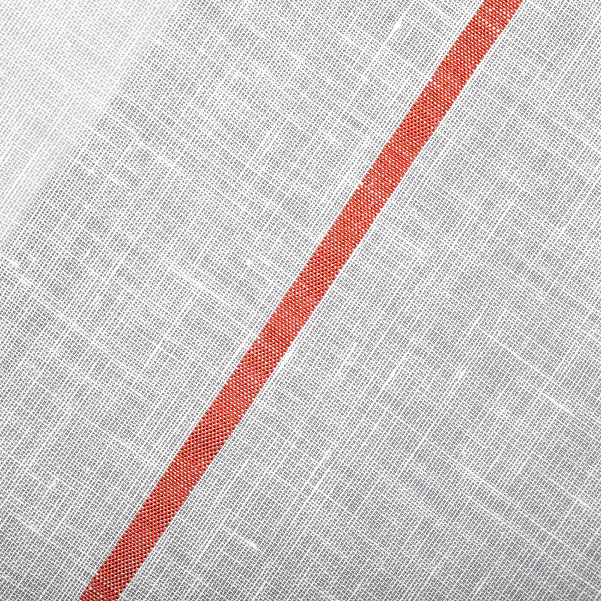 Voilage à oeillets HERAKLION blanc et rouge