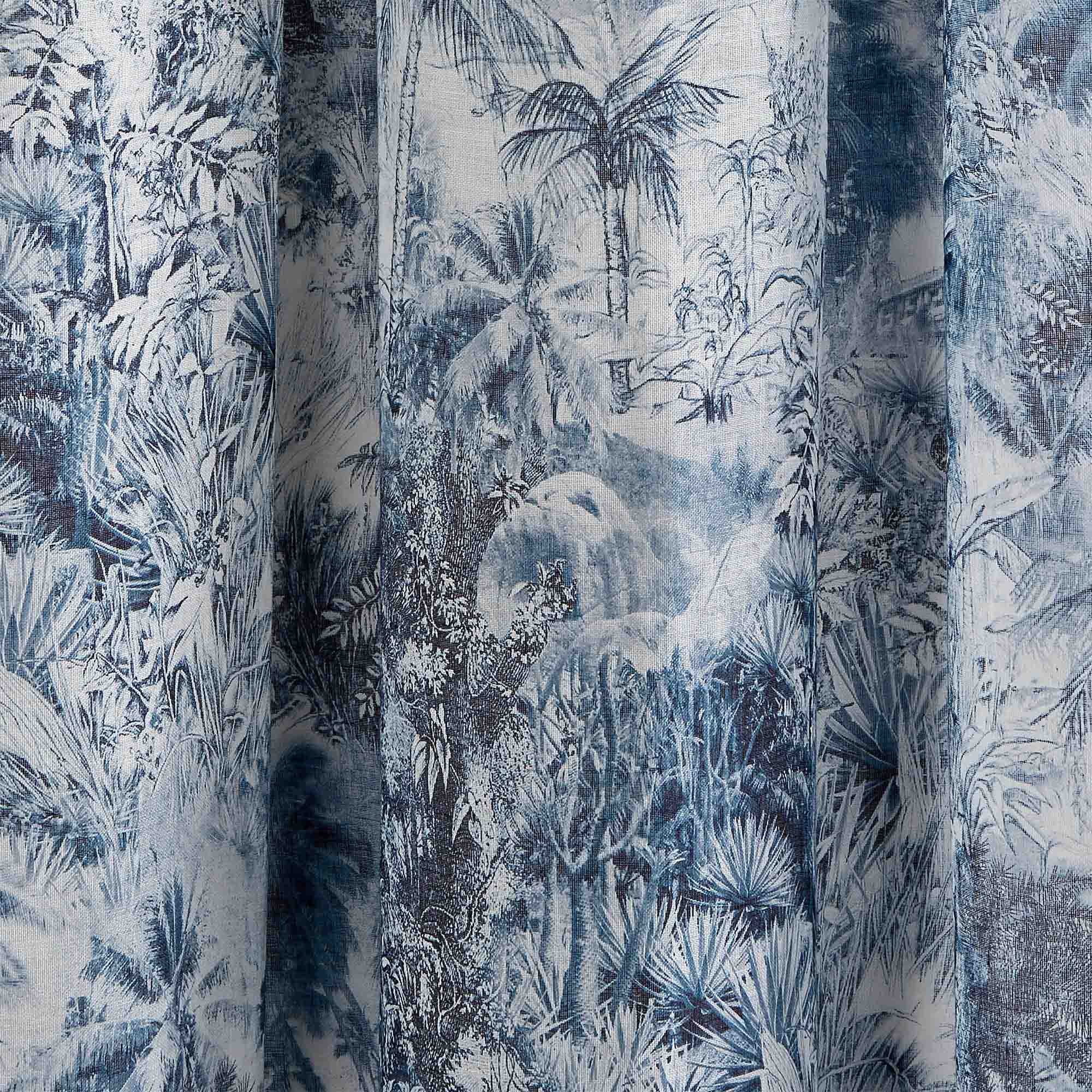 Voilage à oeillets KALI blanc et bleu