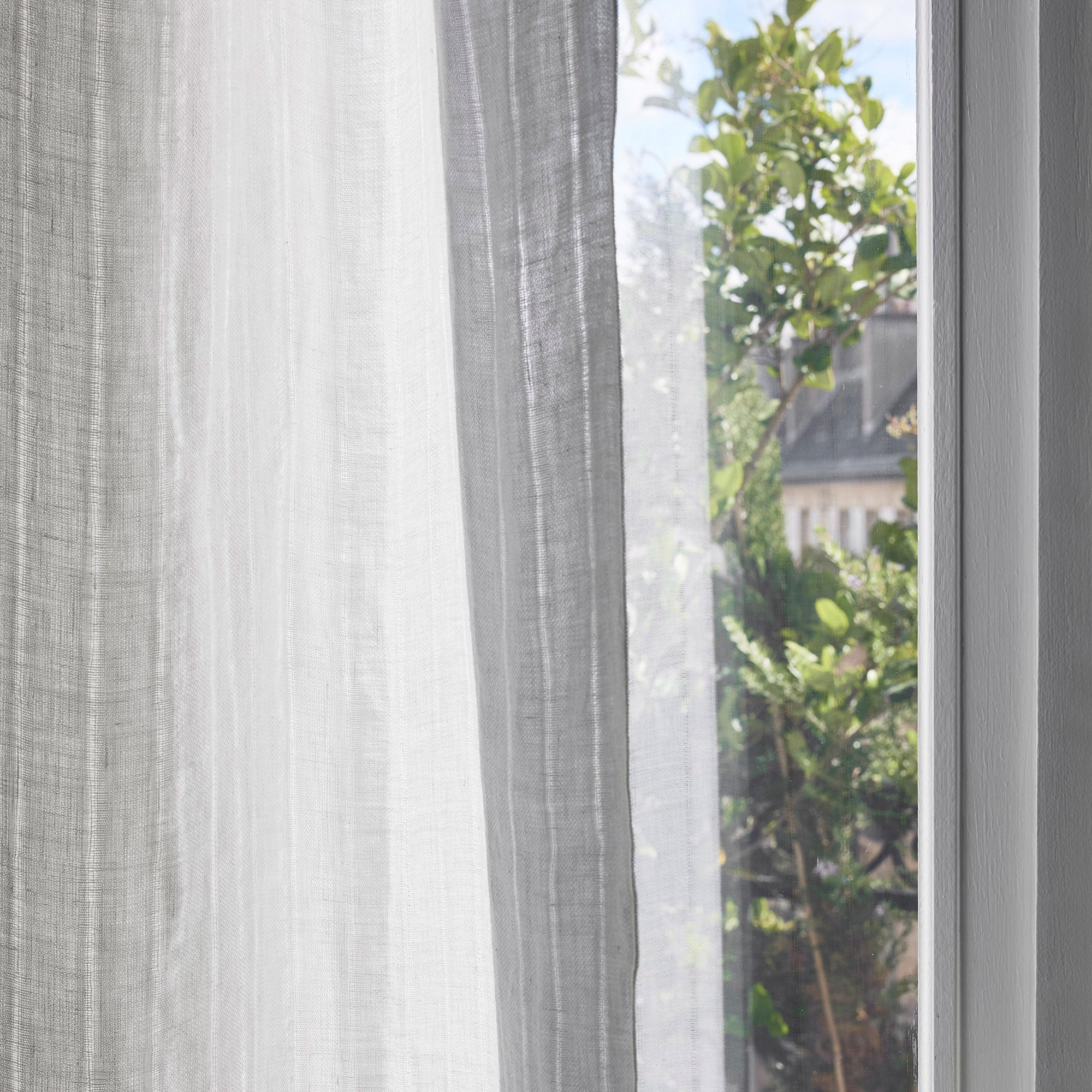 Voilage panneau ALIKI blanc nature