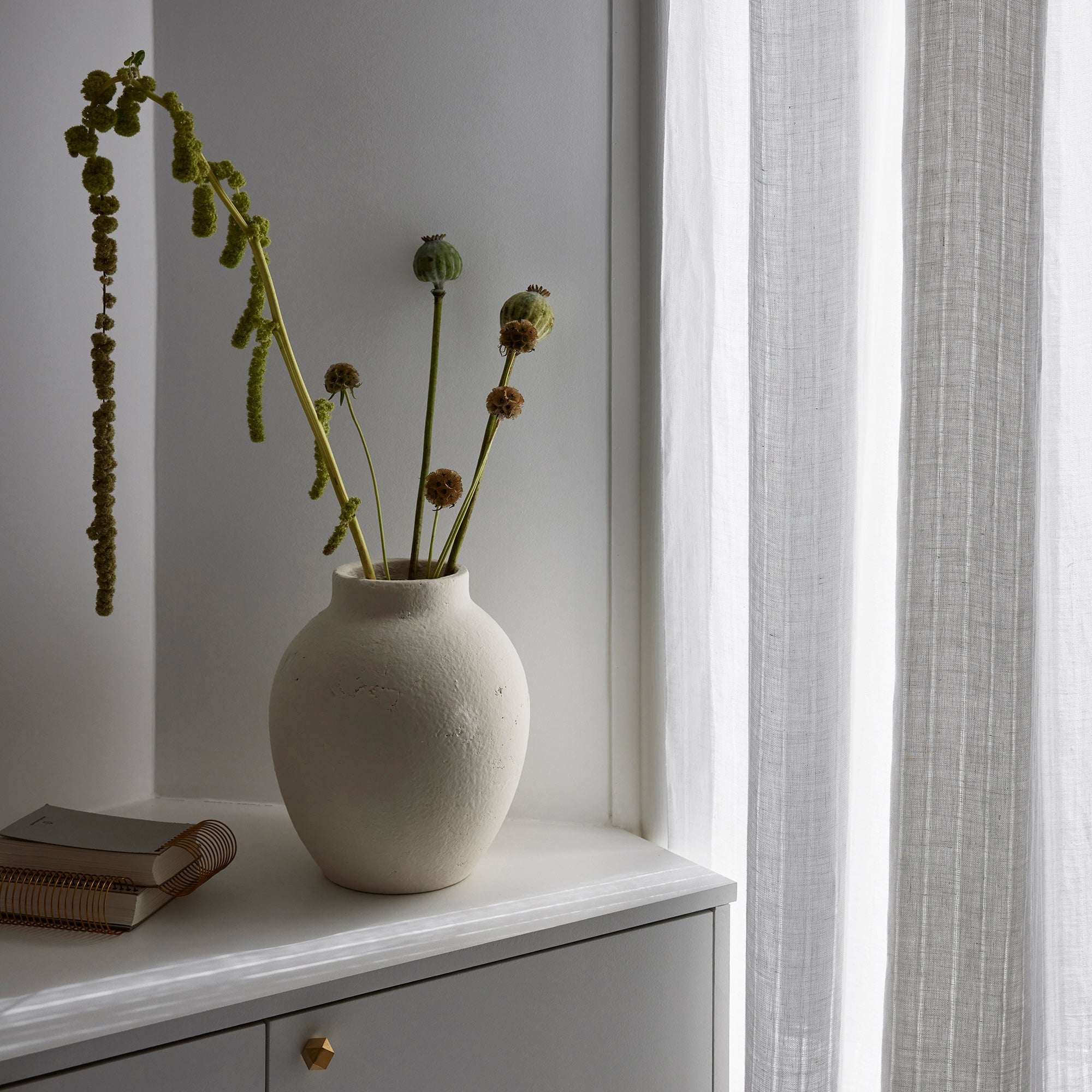 Voilage panneau ALIKI blanc nature