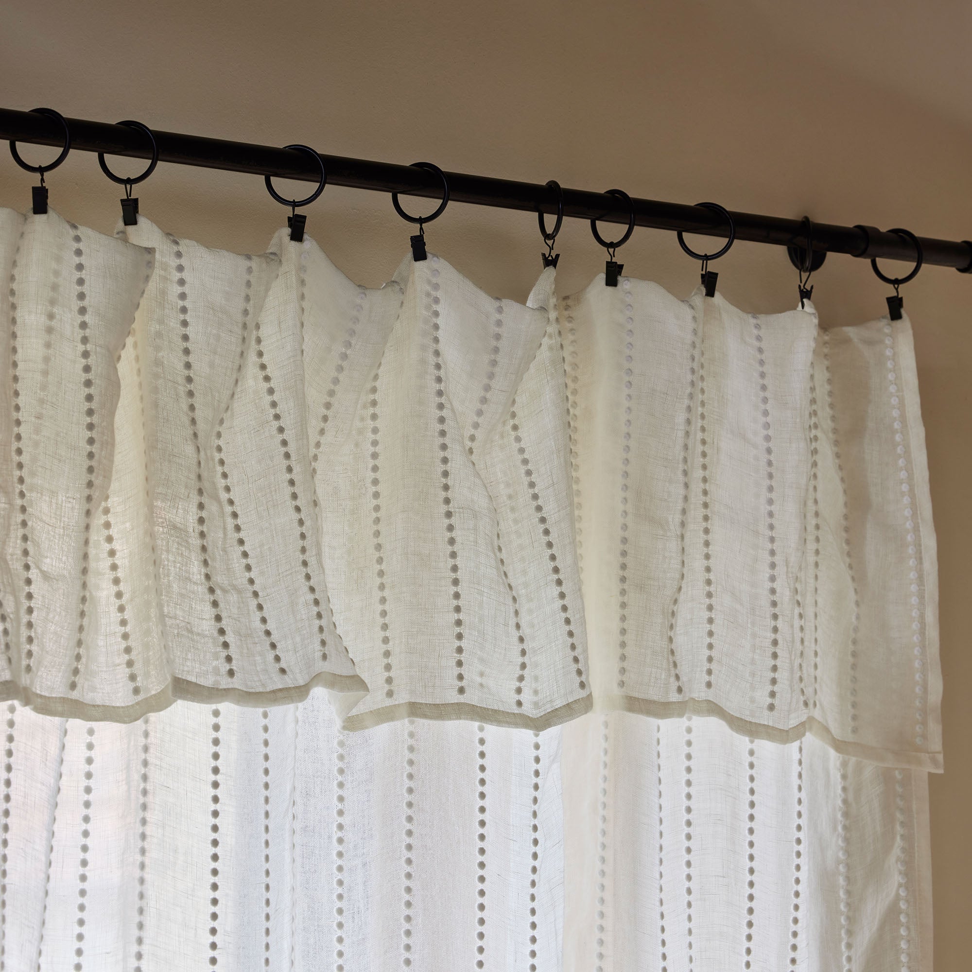 Symi white panel sheer curtain