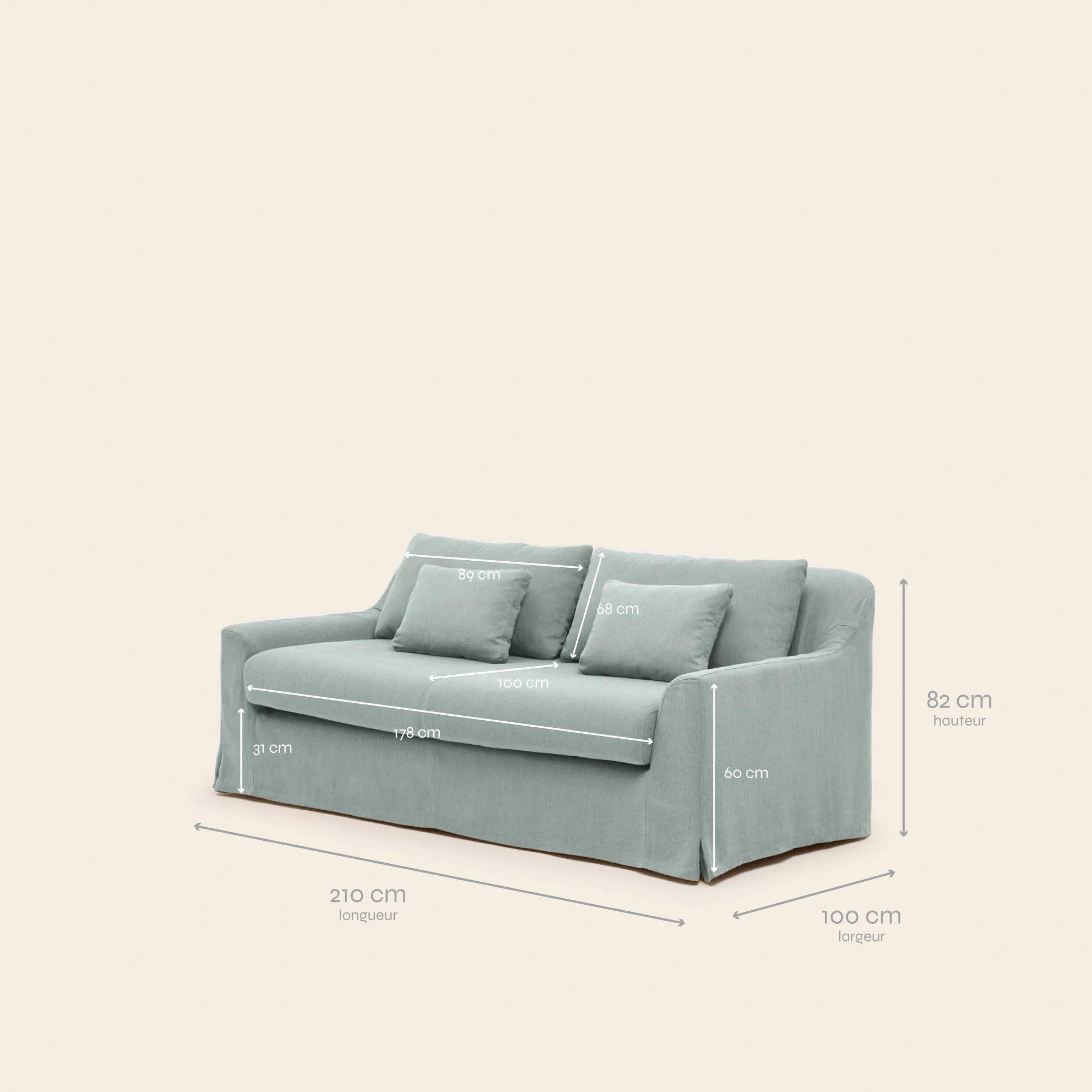2.5 seater sofa CLARIBEL barbate cetadon