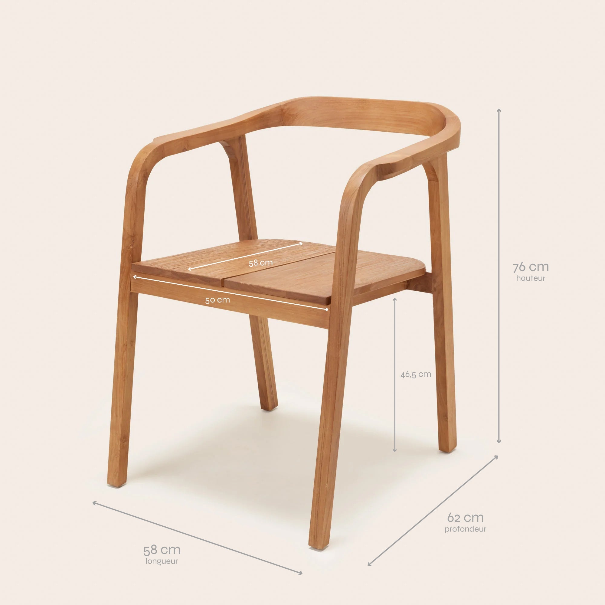 Chaise ALIXA teck recyclé