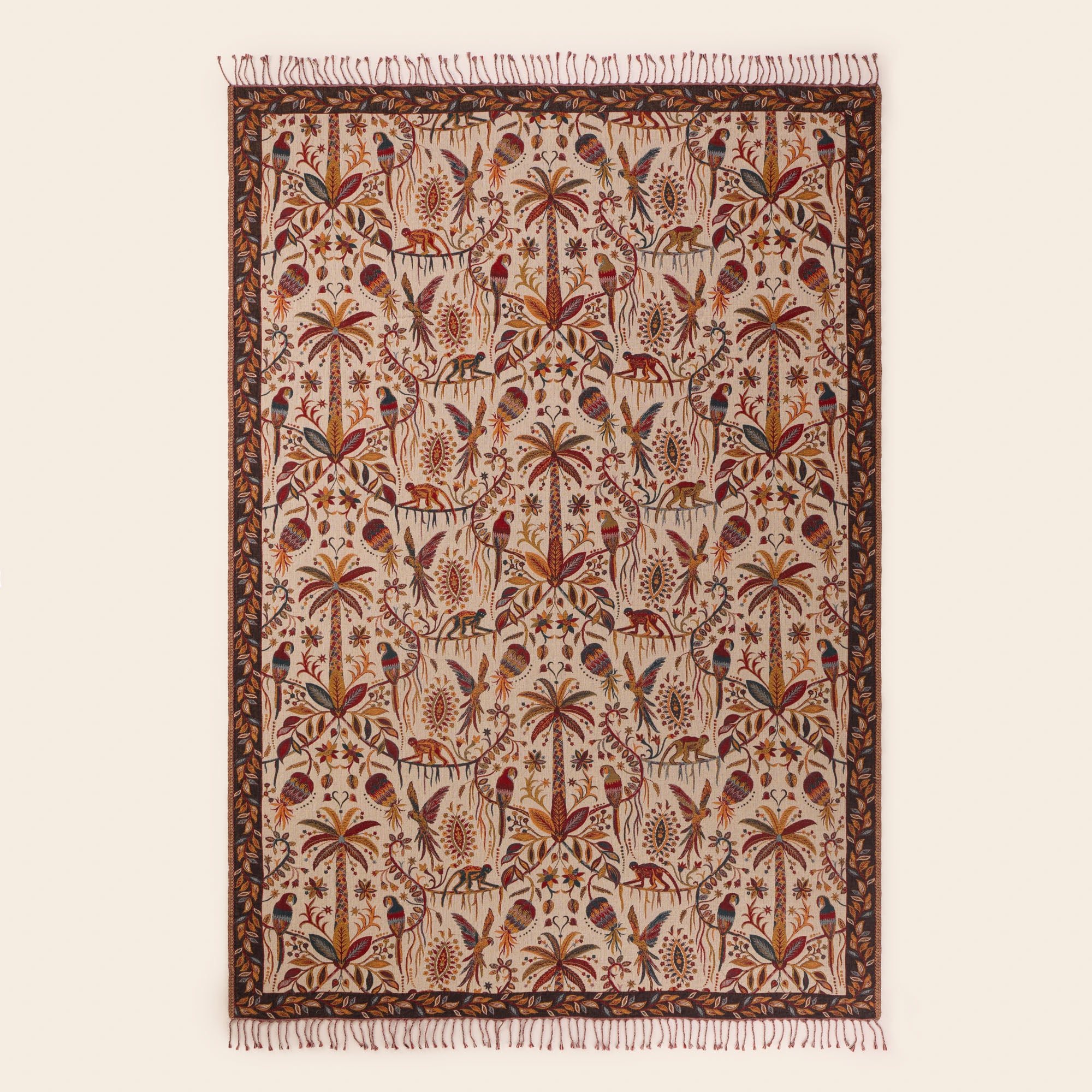 Plaid SUNDARI ivoire et multicolore