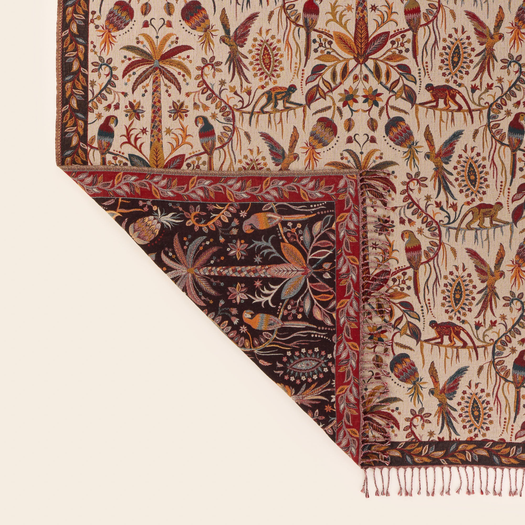 Plaid SUNDARI ivoire et multicolore