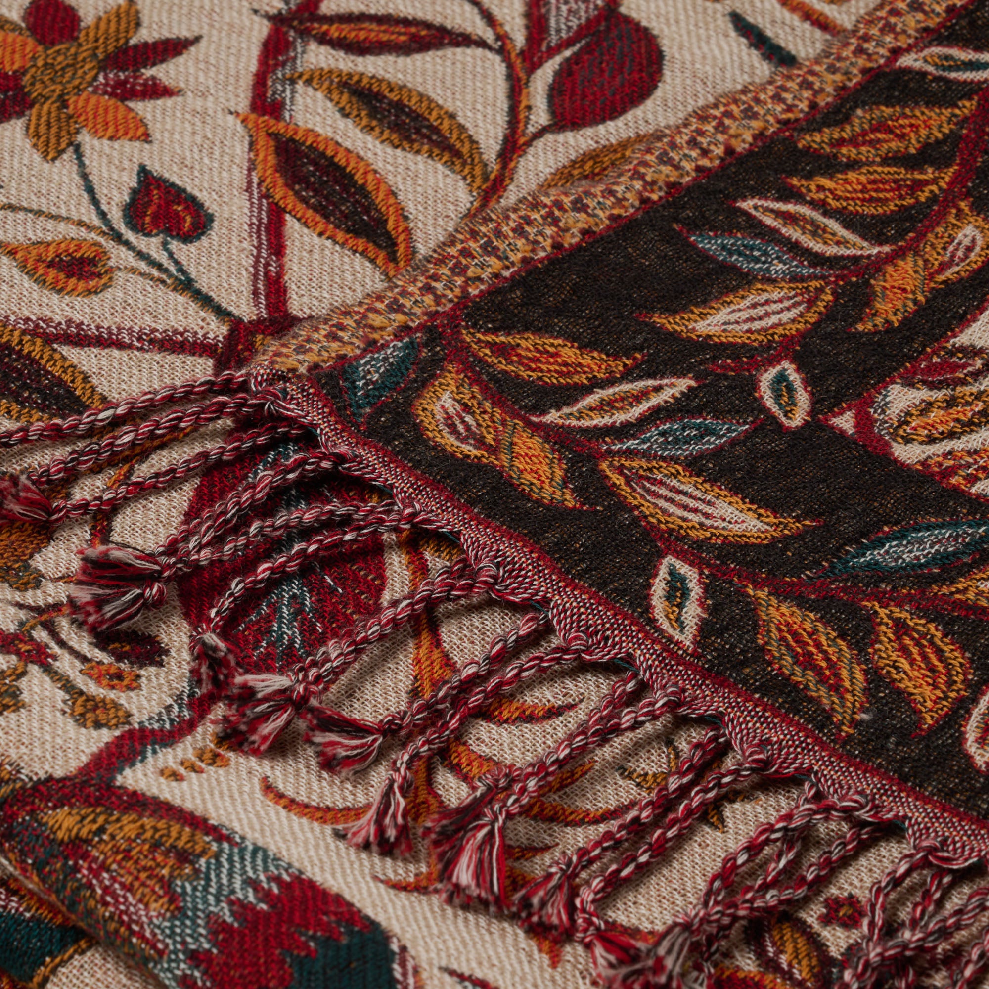 Plaid SUNDARI ivoire et multicolore