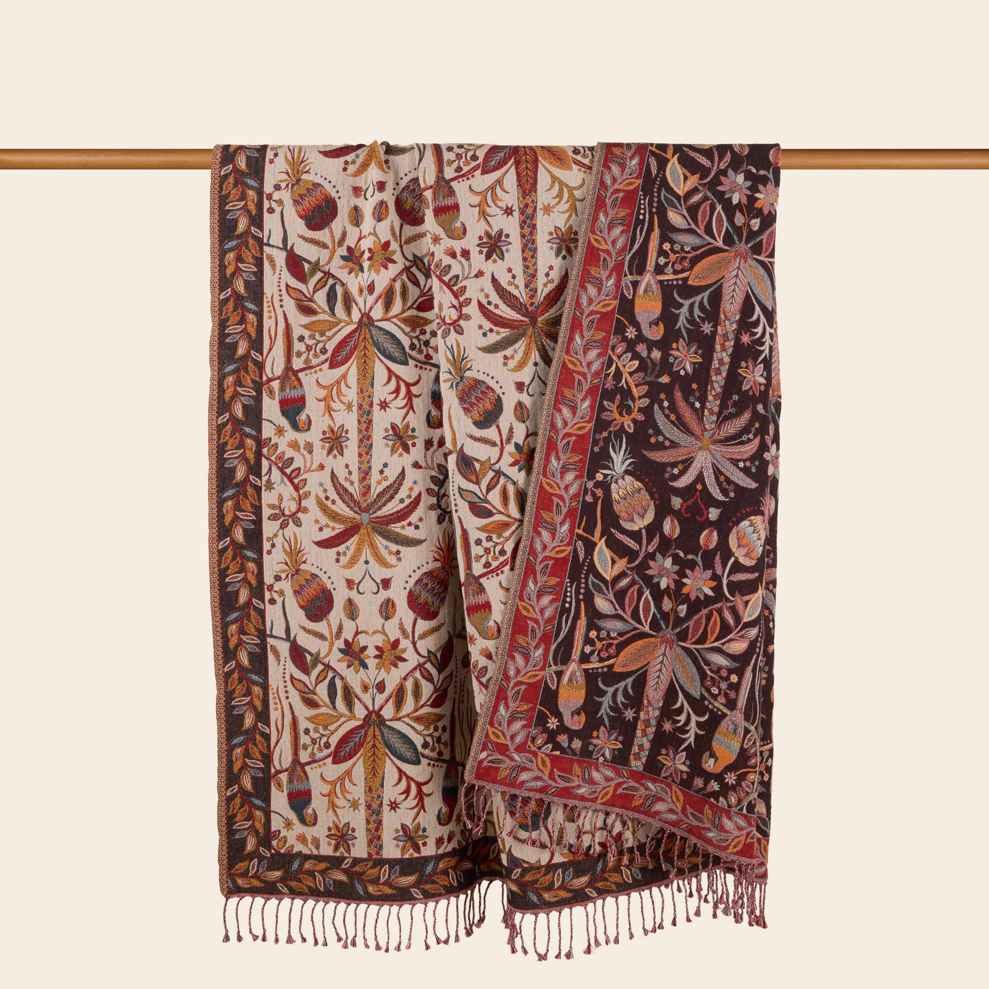 Plaid SUNDARI ivoire et multicolore