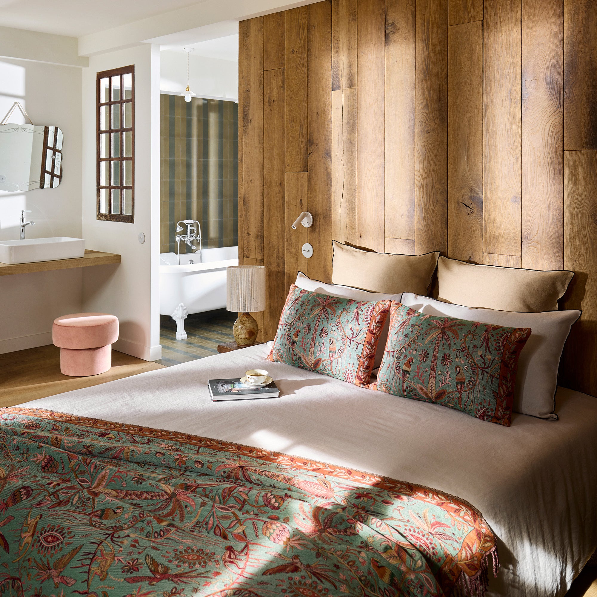 Plaid SUNDARI orange et multicolore