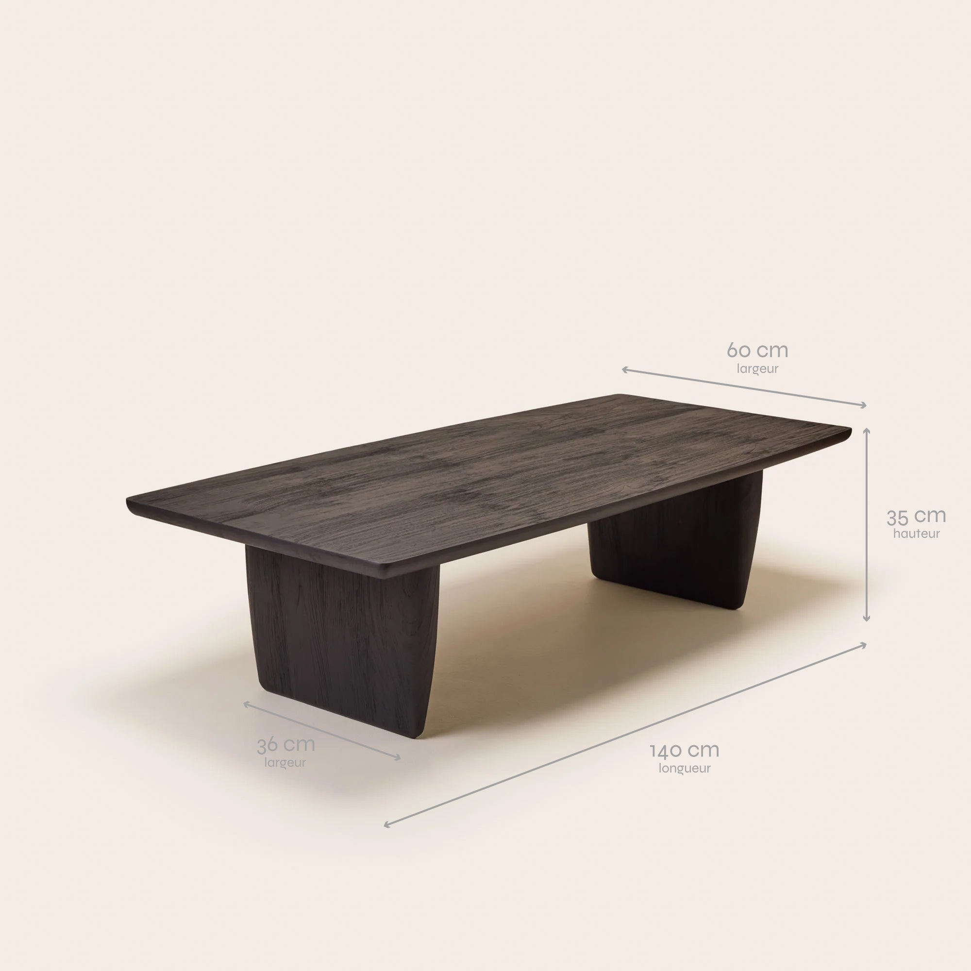 Tavolino LORRI in teak riciclato nero
