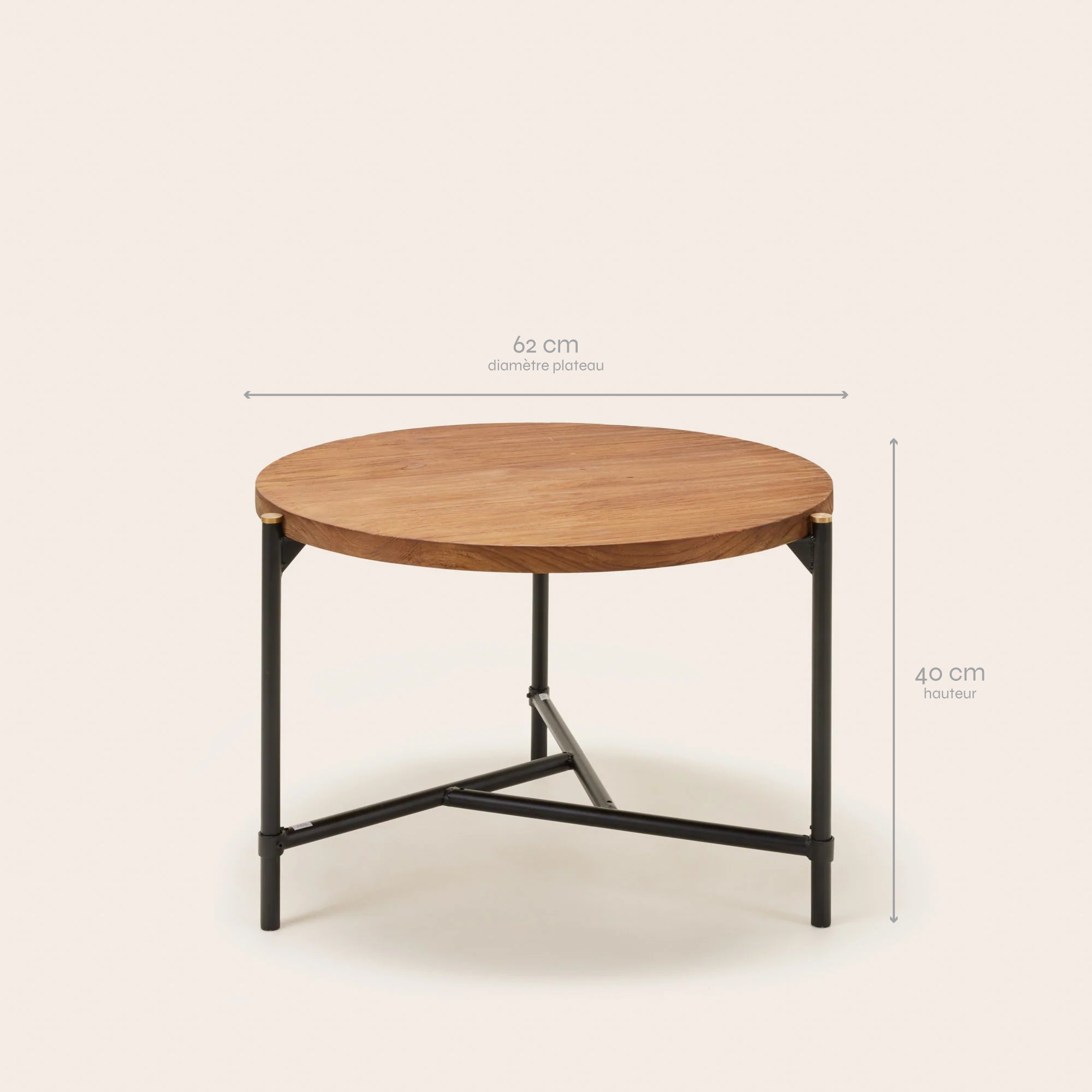 Table basse THIMEA teck recyclé et noir
