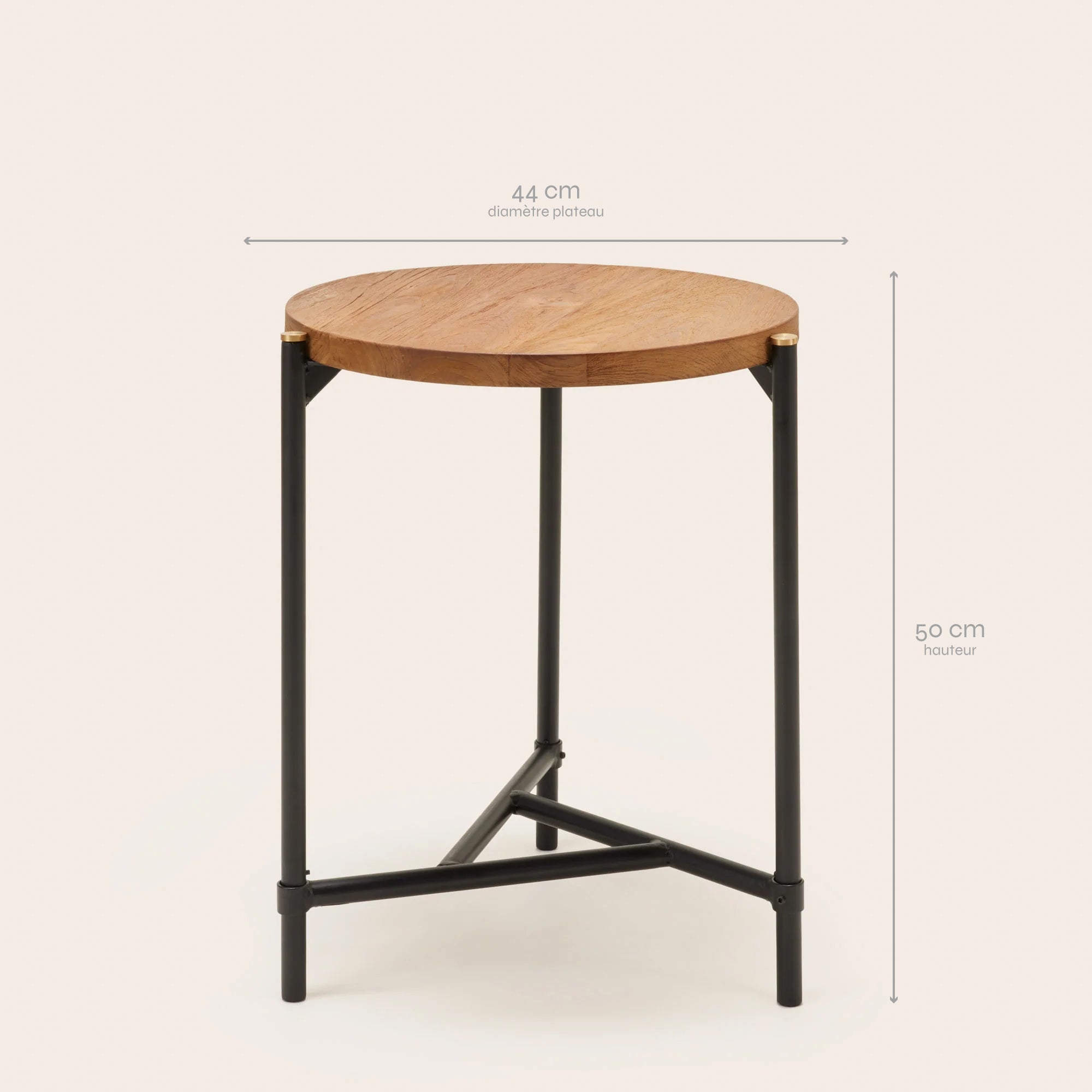 THIMEA recycled teak and black side table