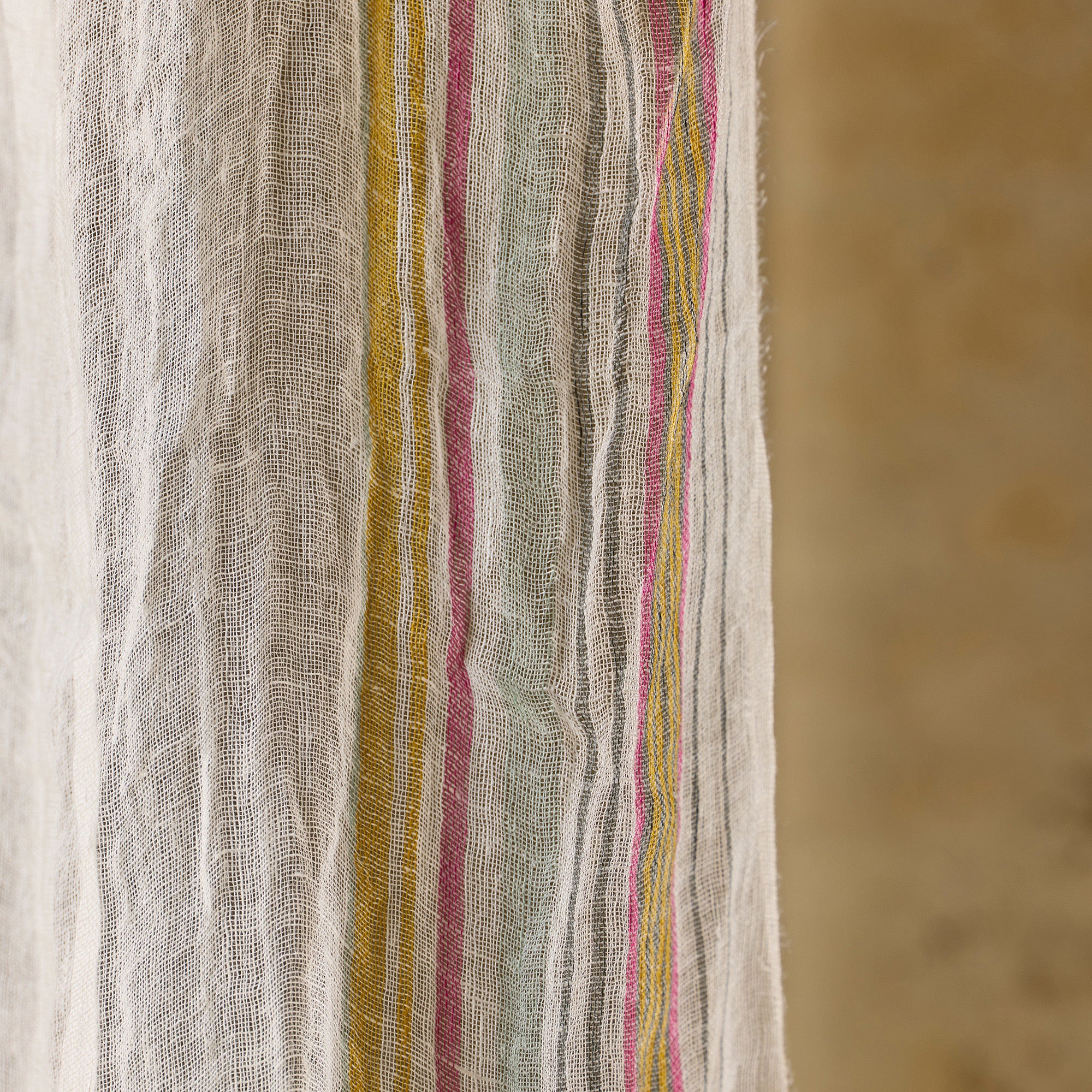 White and multicolored JIYA panel curtain