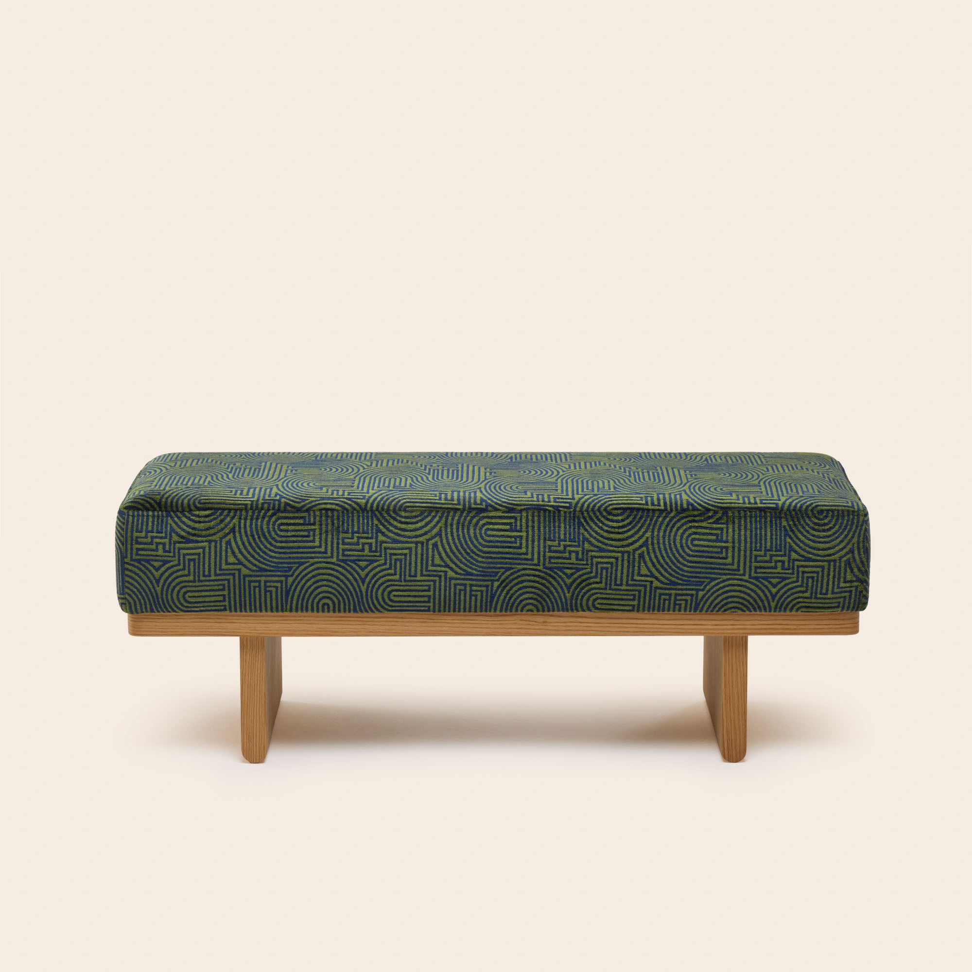 ANCA klark bench in midnight blue and olive green