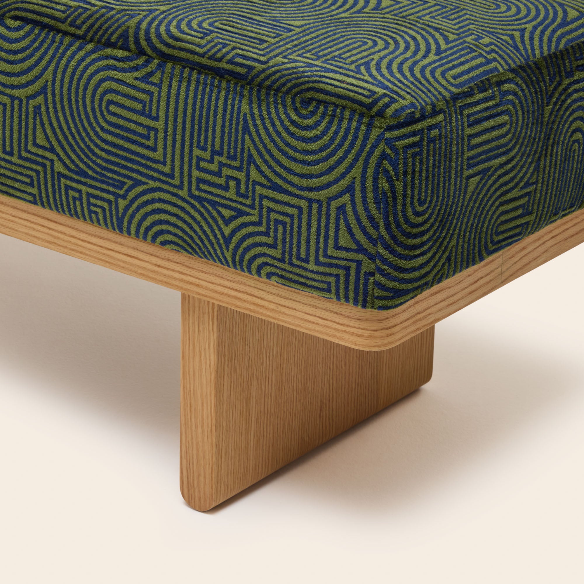 ANCA klark bench in midnight blue and olive green