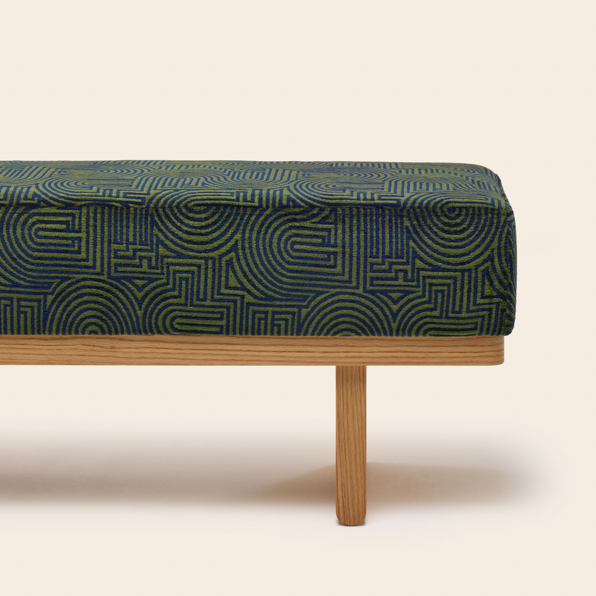 ANCA klark bench in midnight blue and olive green