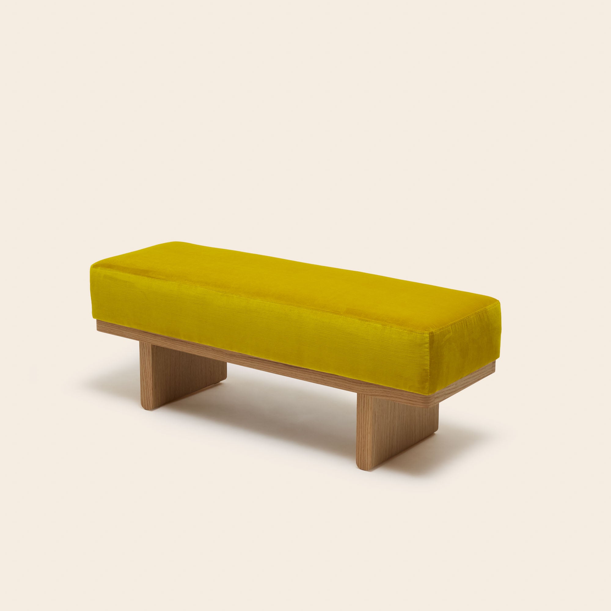 Banc ANCA velours jaune sulfure