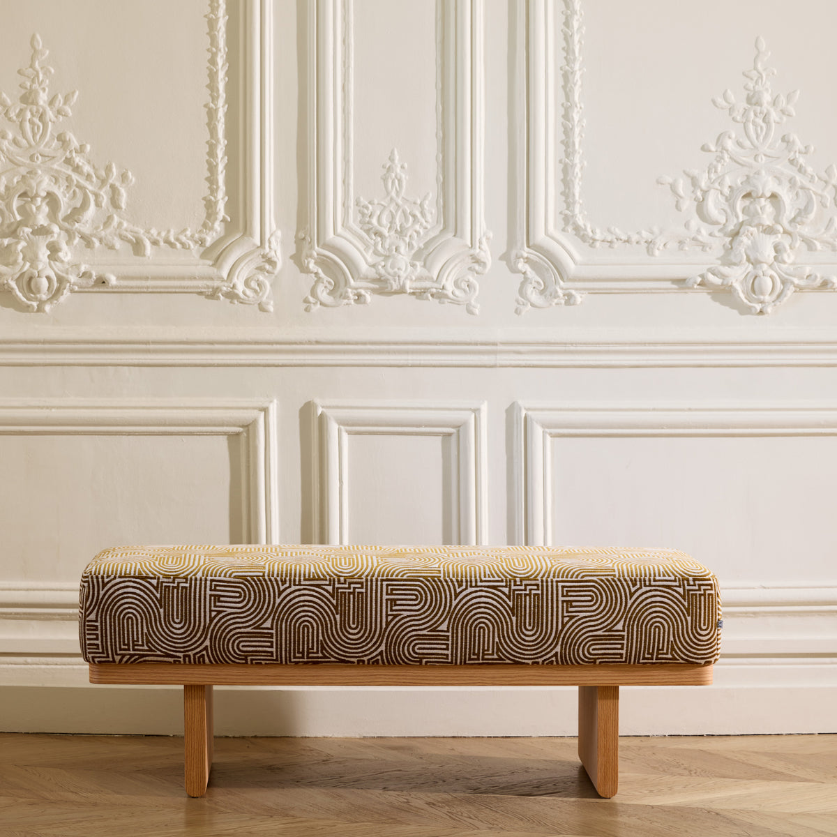 Banc ANCA klark écru et moutarde