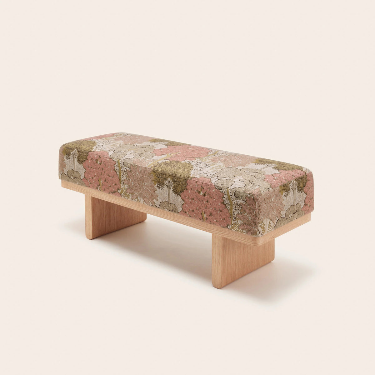 Banc ANCA alisia naturel et rose orangé