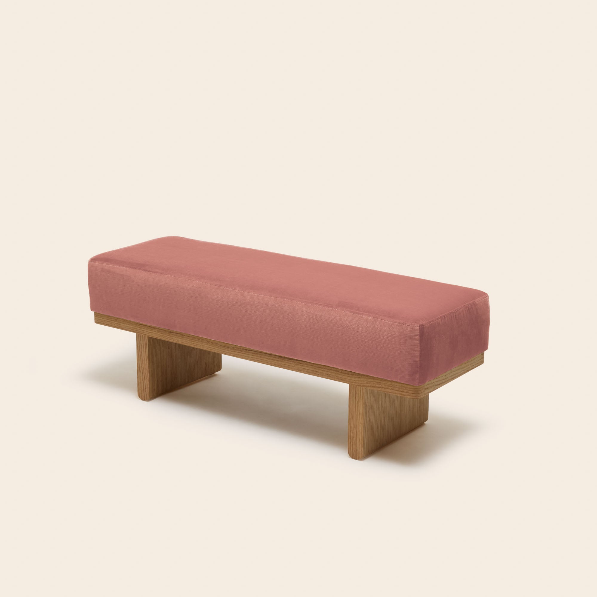 Banc ANCA velours pêche rosé