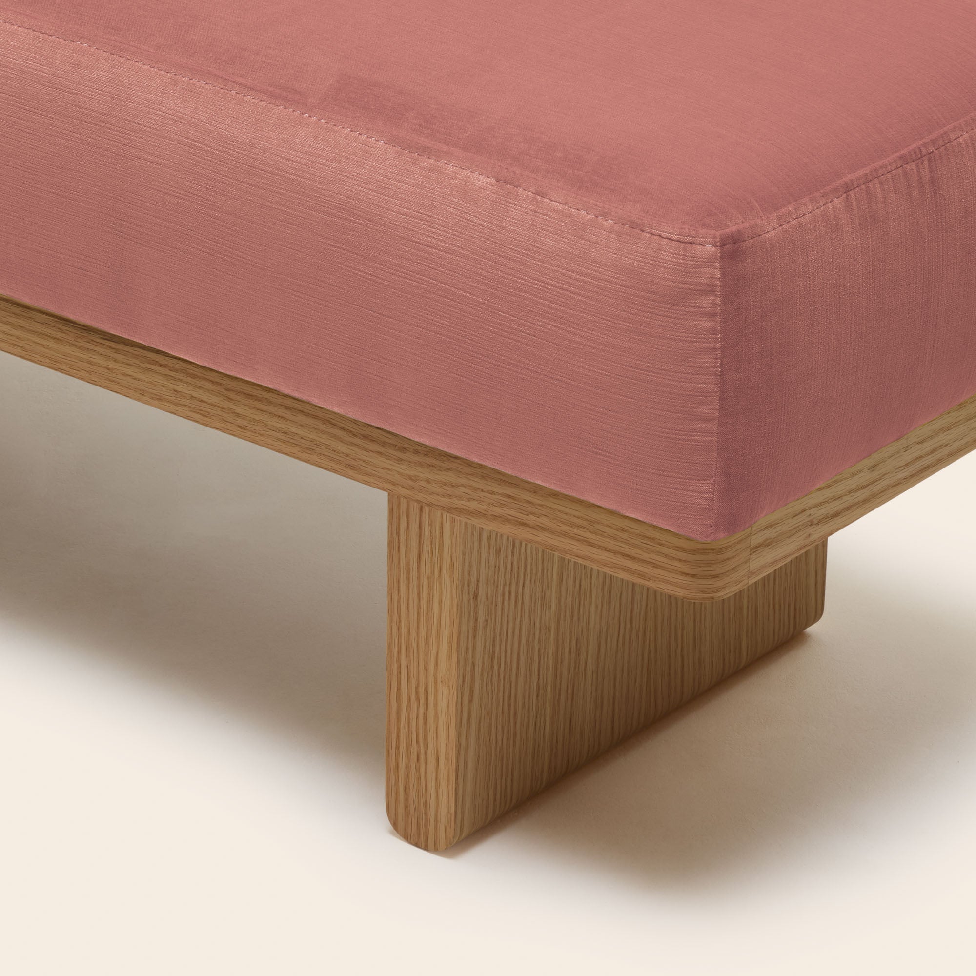 Banc ANCA velours pêche rosé