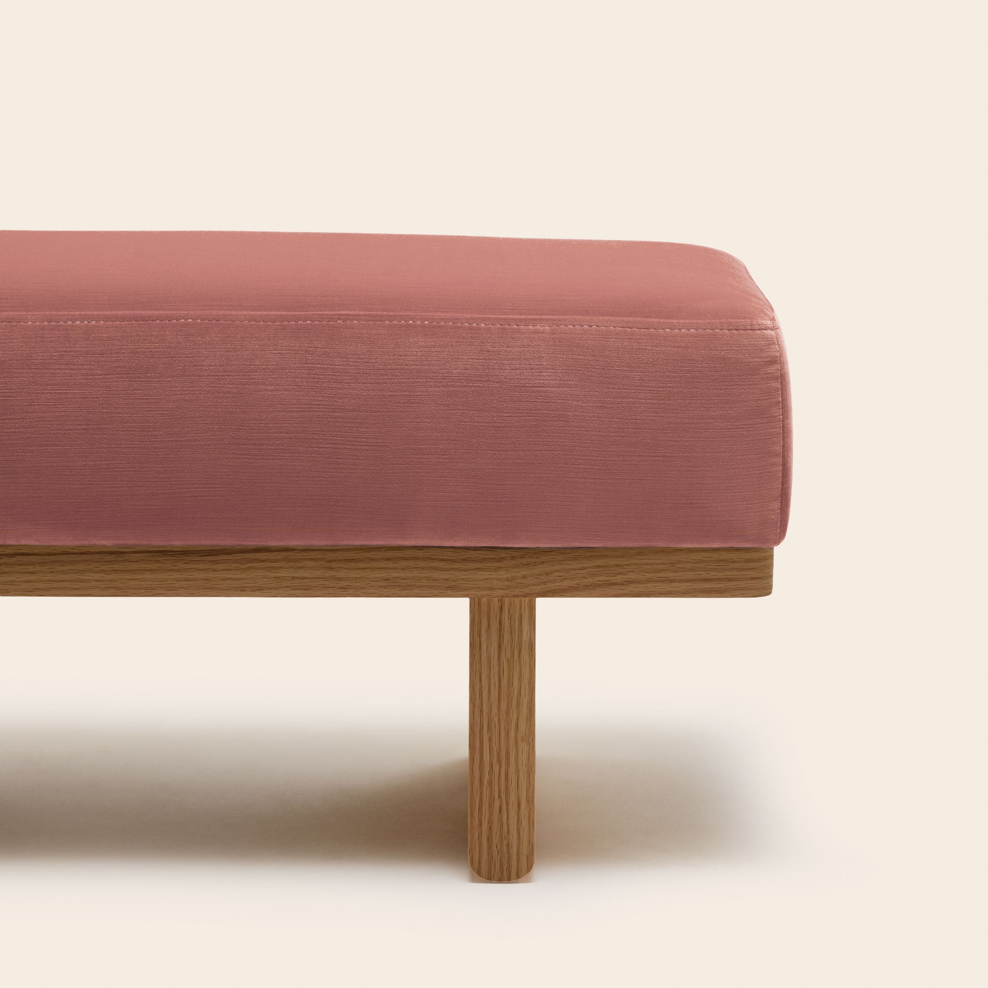 Banc ANCA velours pêche rosé