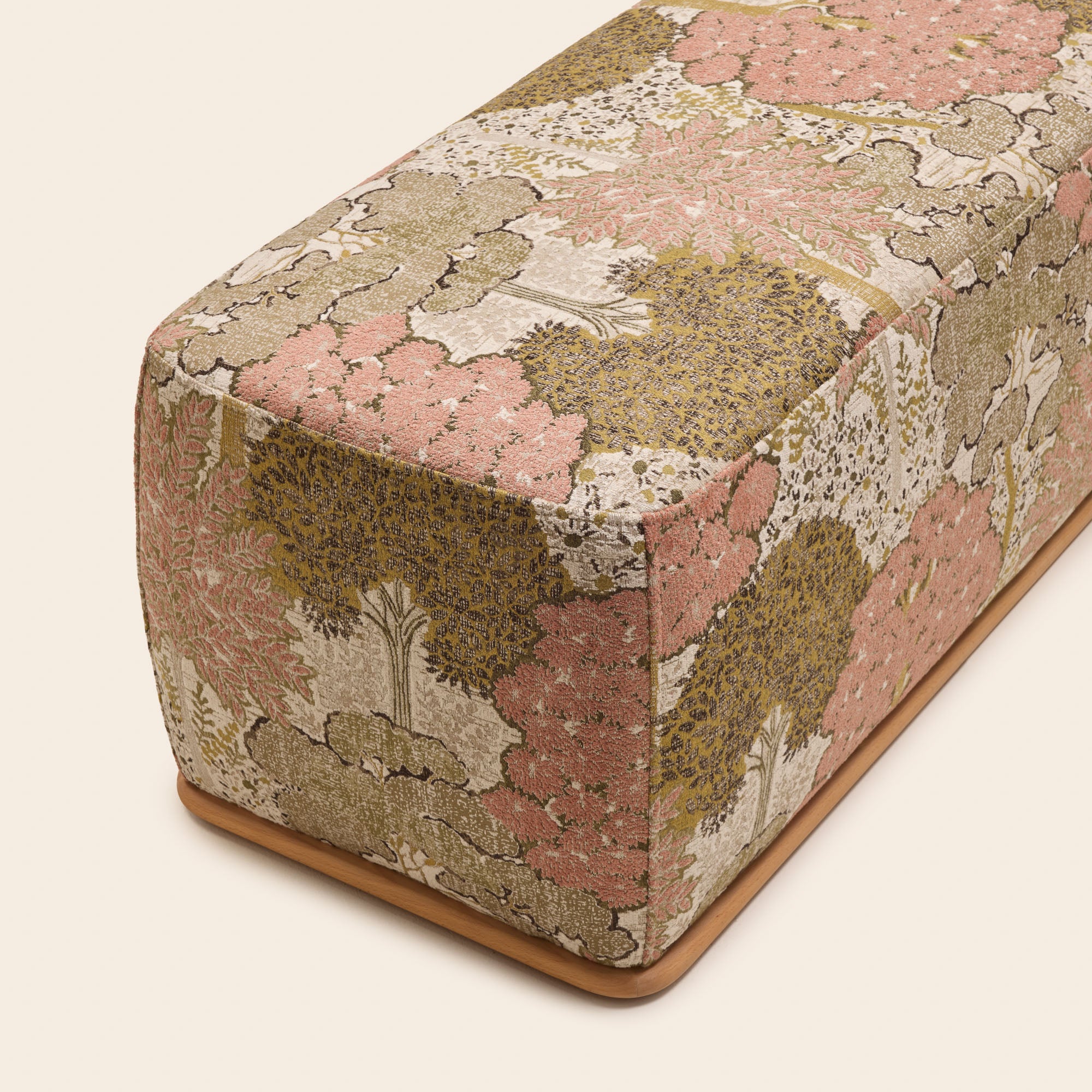 Banc ARNEL alisia naturel et rose orangé