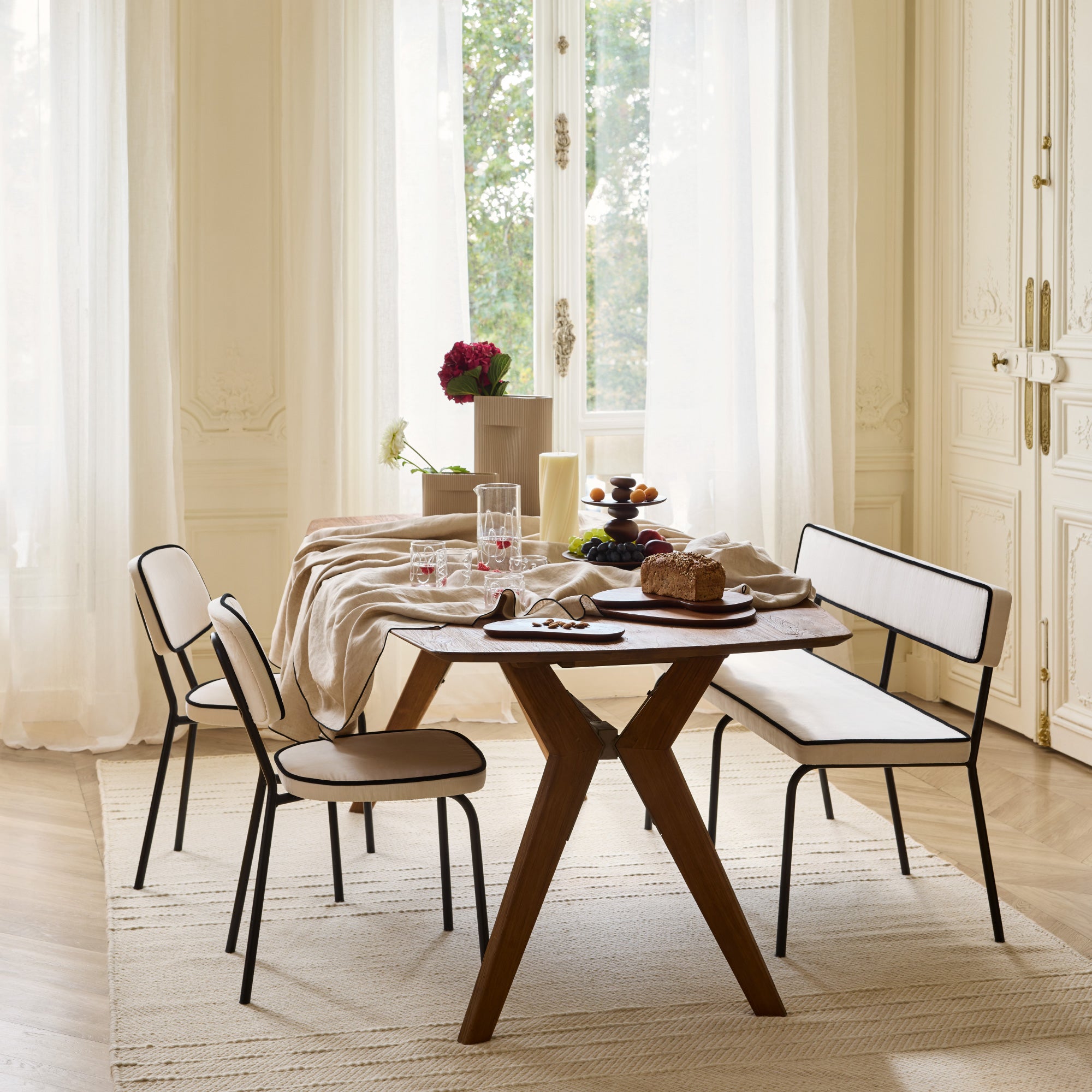 Banc YSABEAU dalila ivoire et noir