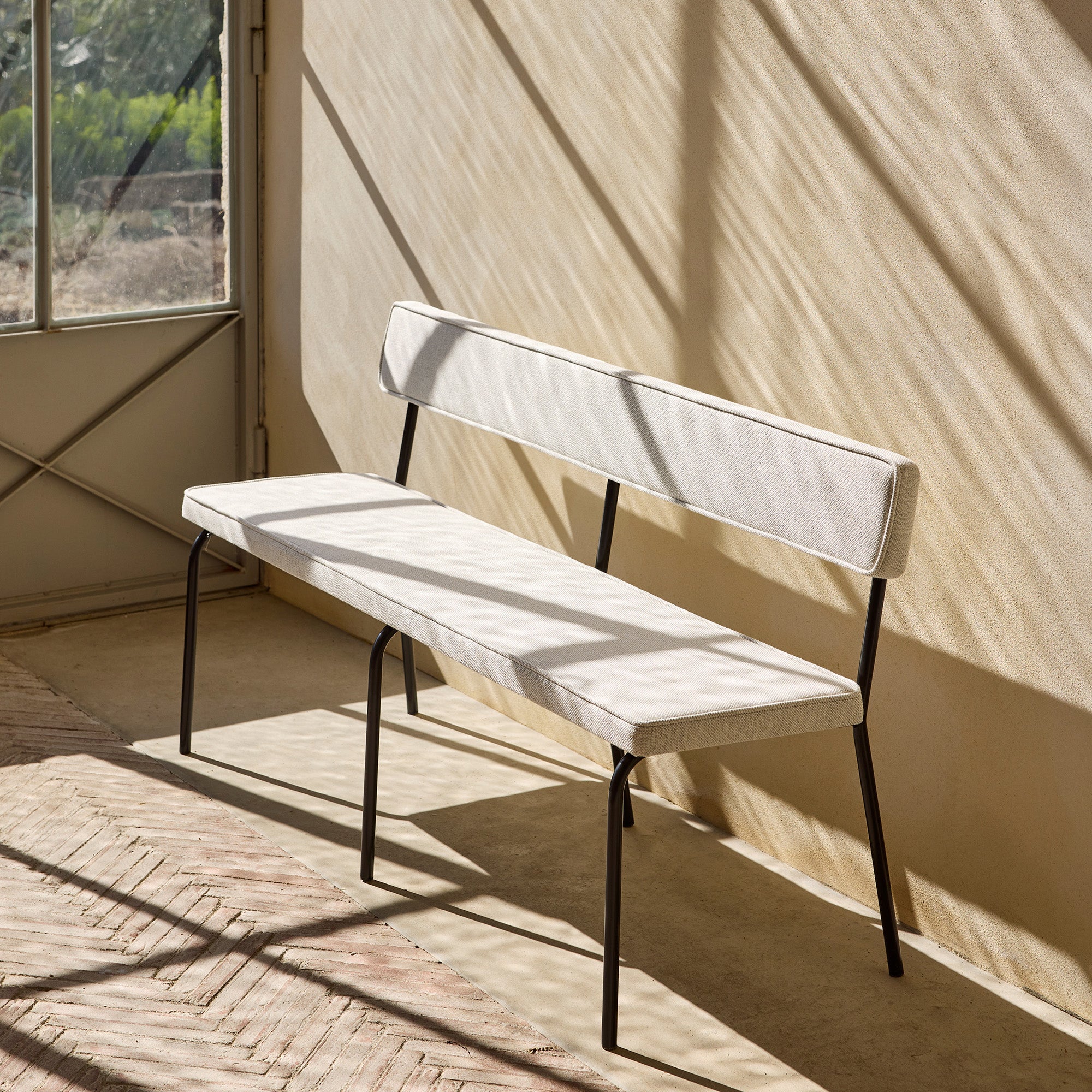 Bank YSABEAU gemêleerd gebroken wit grijs