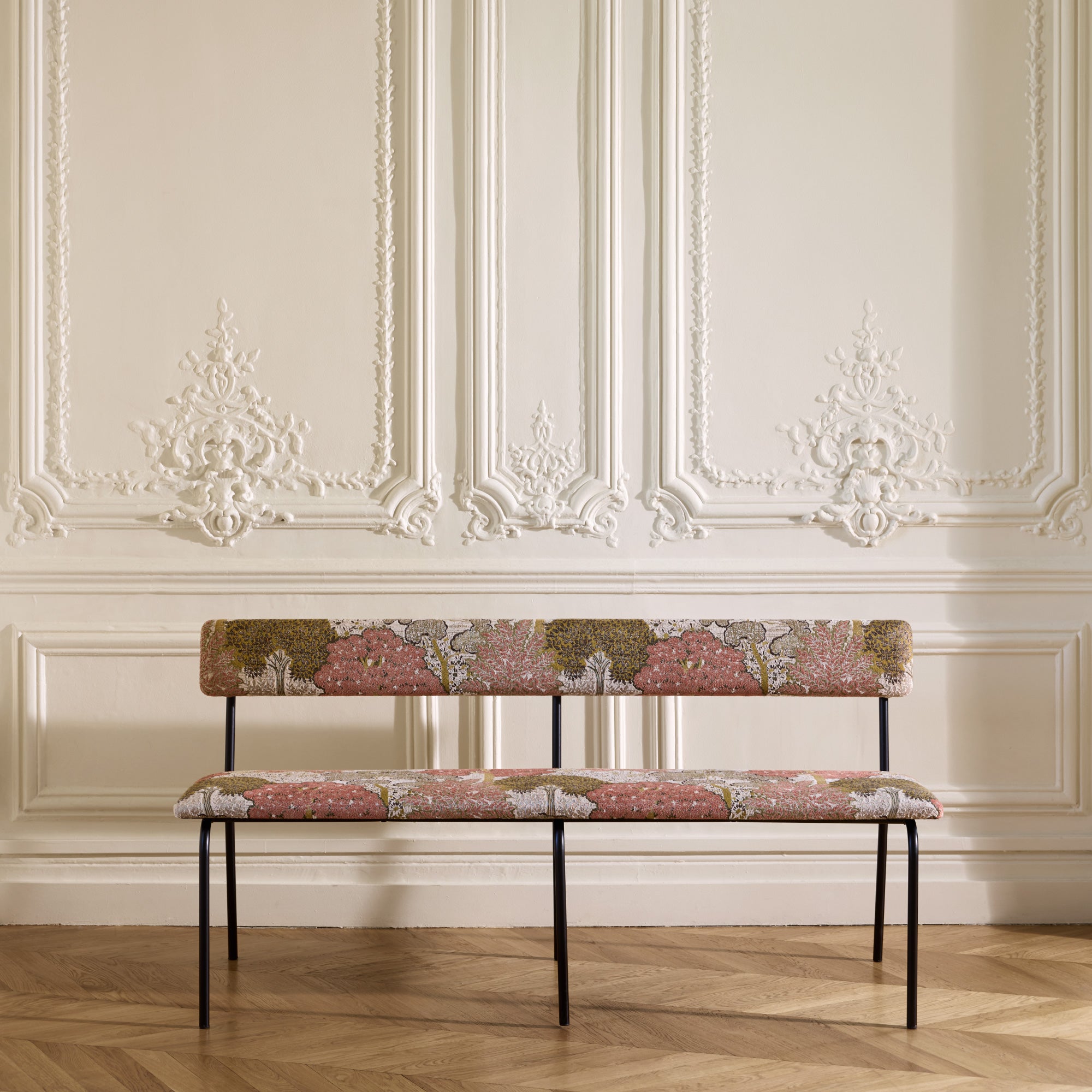 Banc YSABEAU alisia naturel et rose orangé