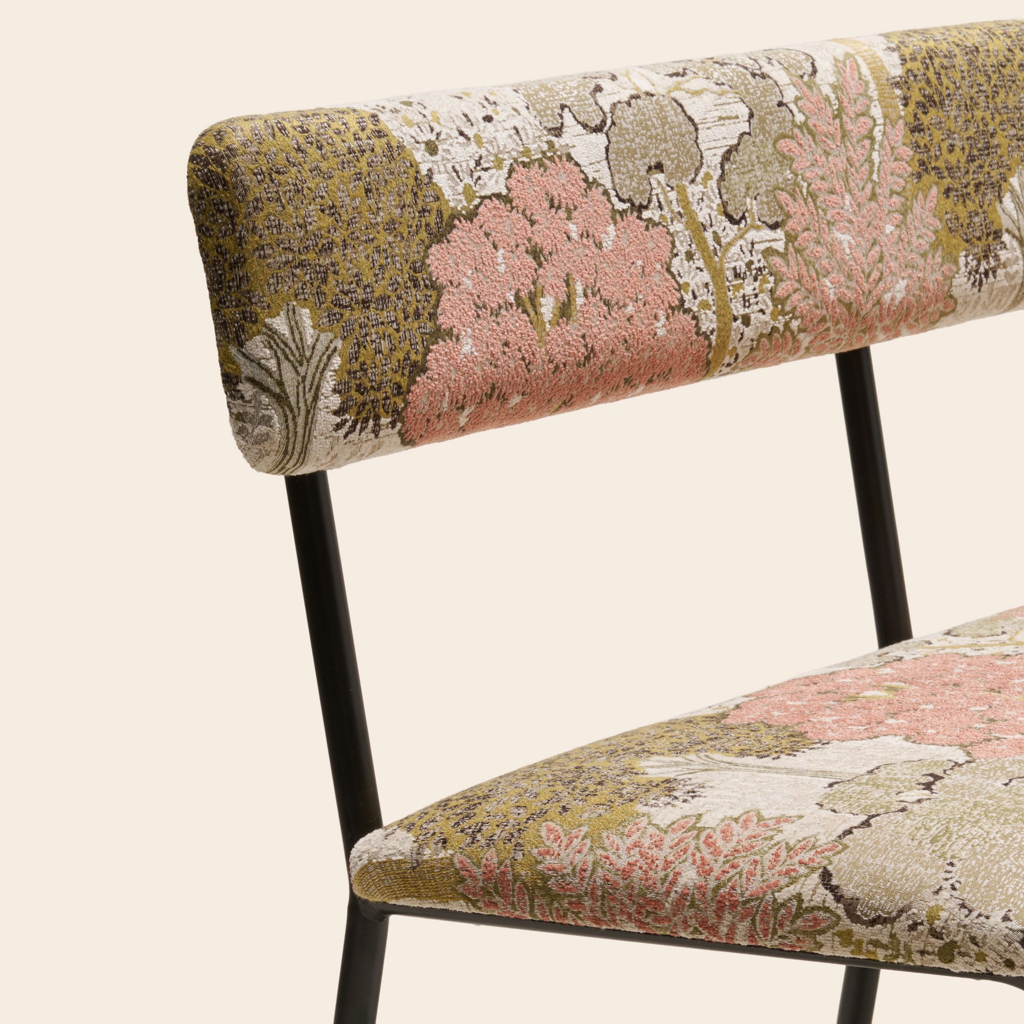 Banc YSABEAU alisia naturel et rose orangé