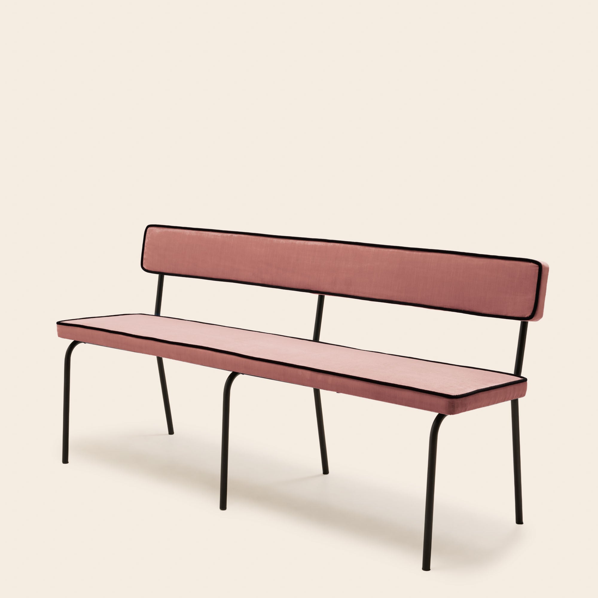 Banc YSABEAU dalila pêche rosé et noir