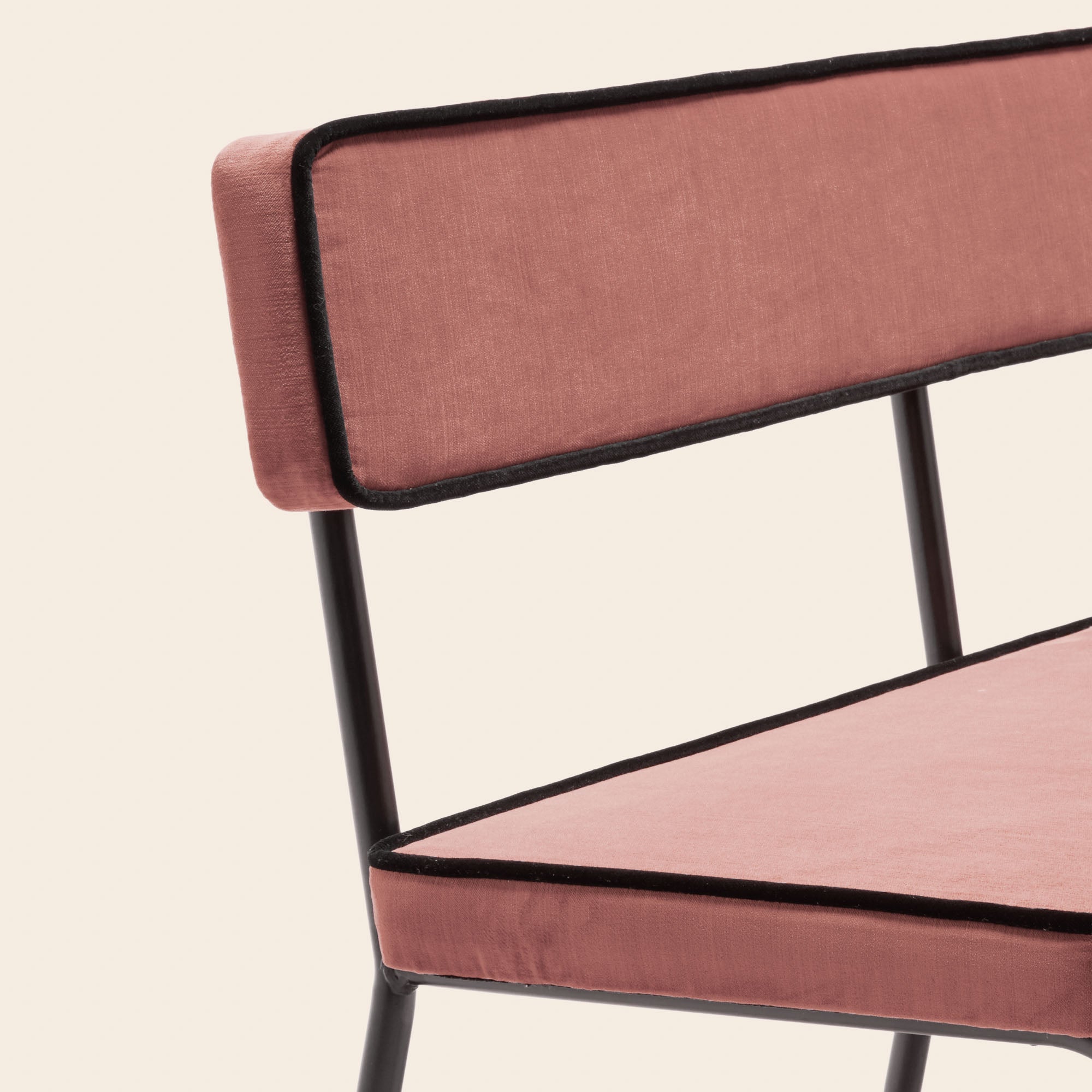 Banc YSABEAU dalila pêche rosé et noir