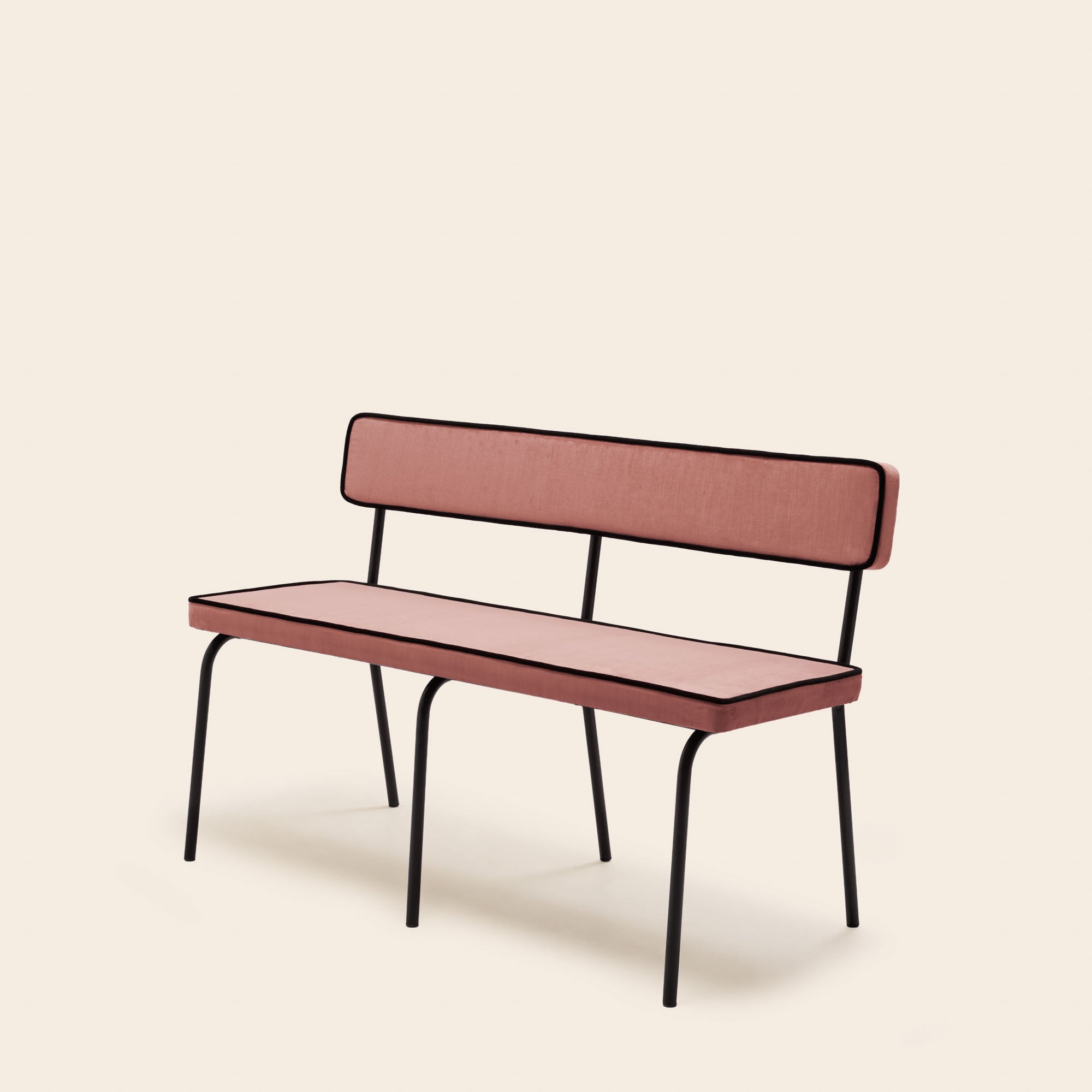 Banc YSABEAU dalila pêche rosé et noir