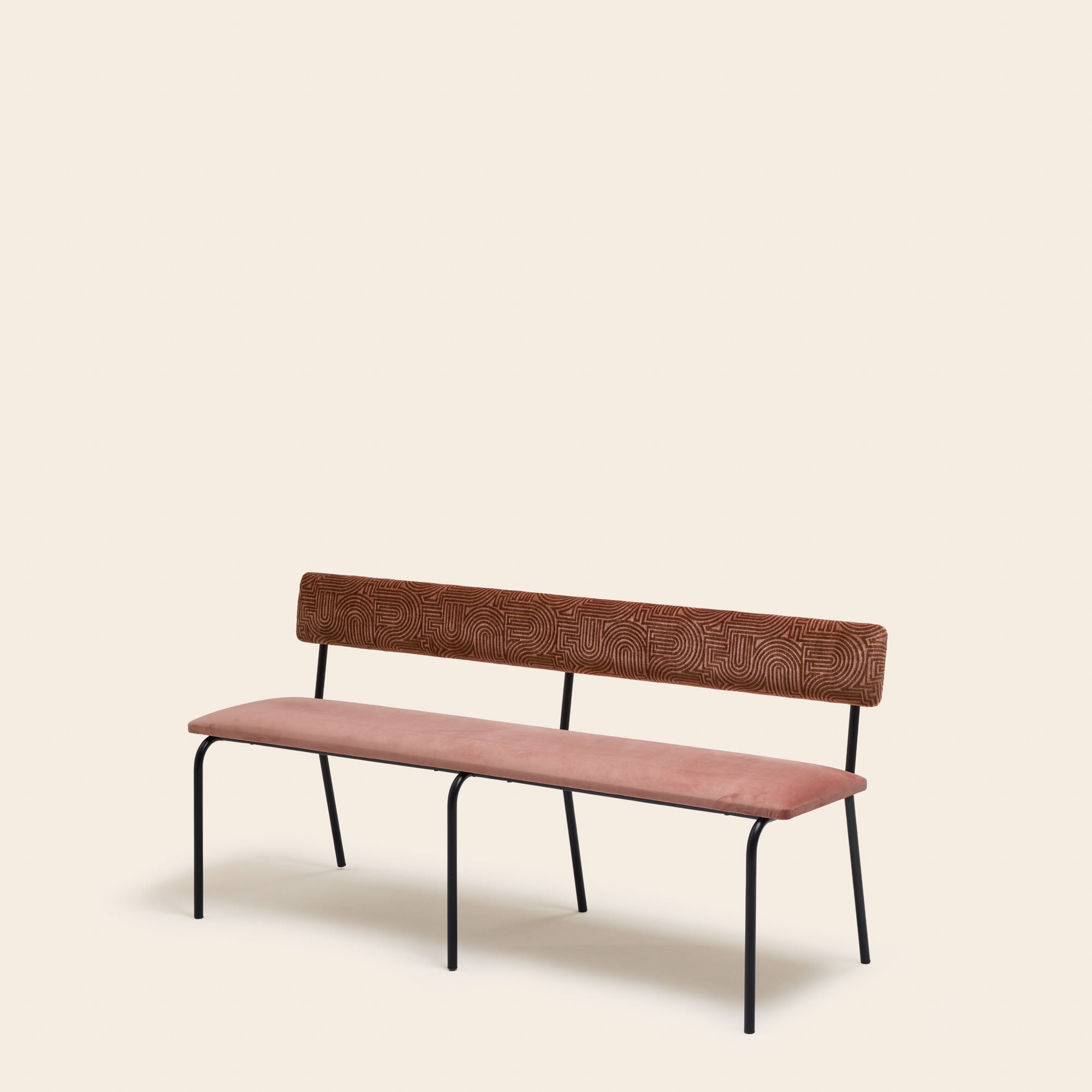 Banc YSABEAU pêche rosé et caramel