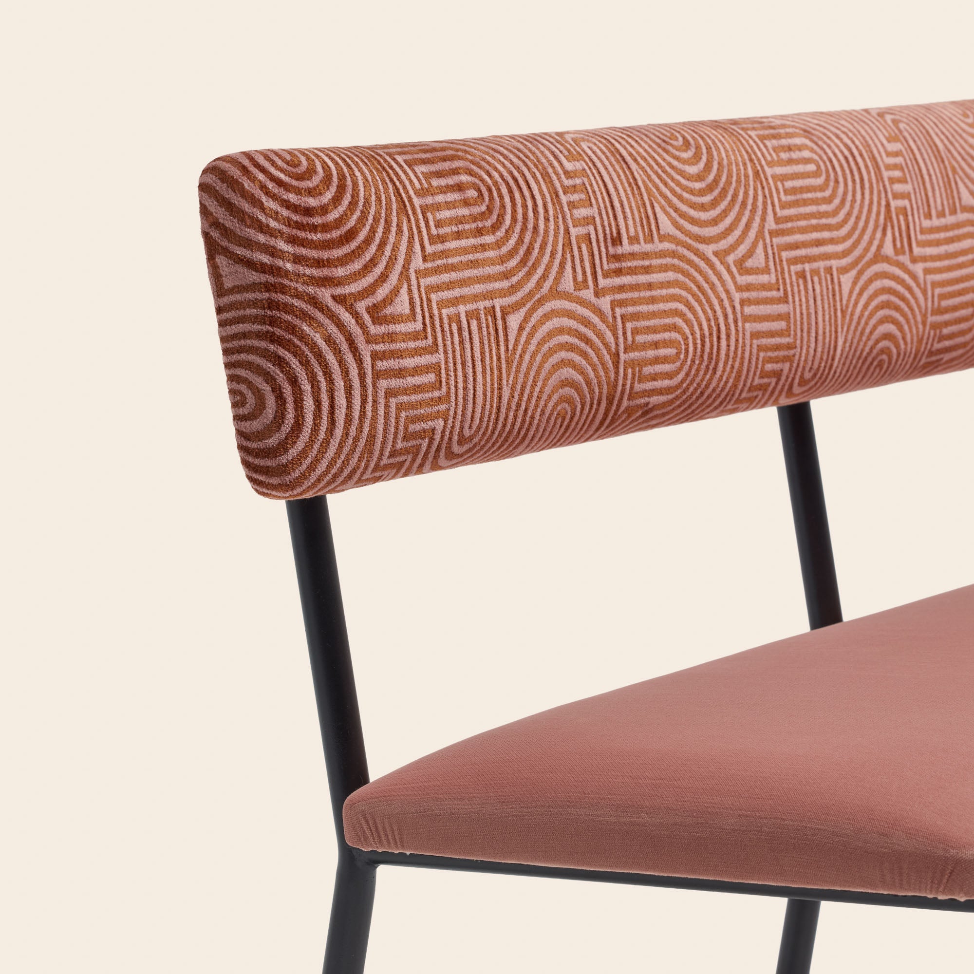 Banc YSABEAU pêche rosé et caramel