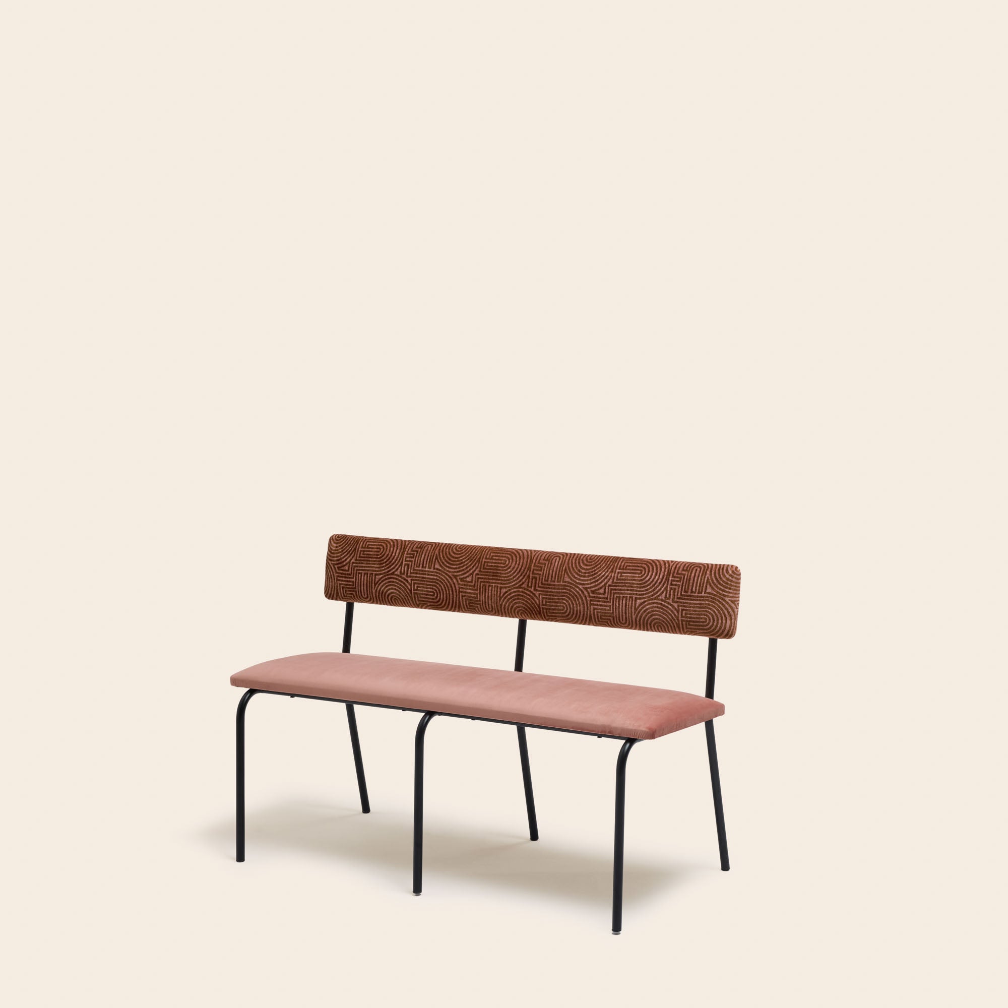 Banc YSABEAU pêche rosé et caramel