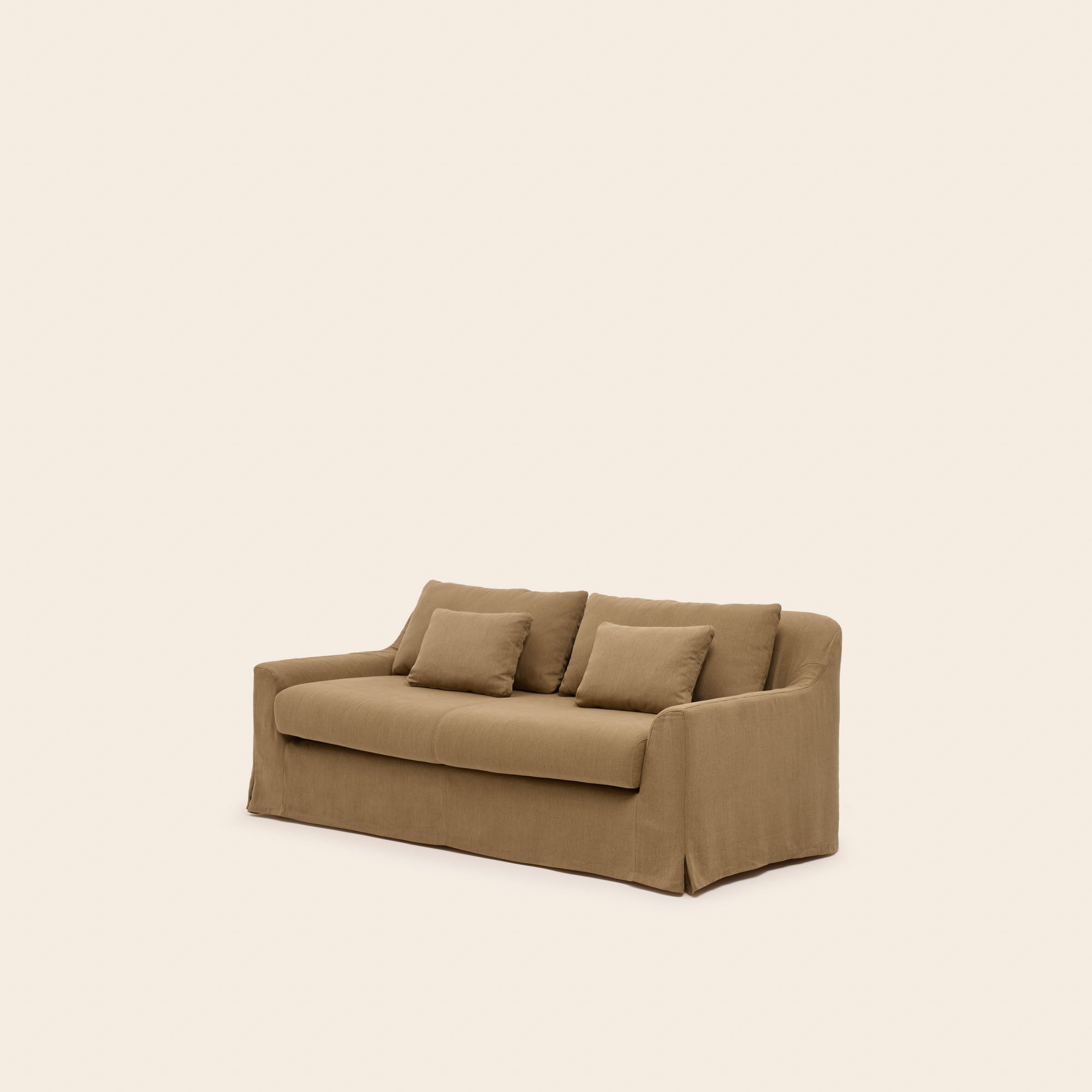 Canapé 2,5 places CLARIBEL toile brun chaud