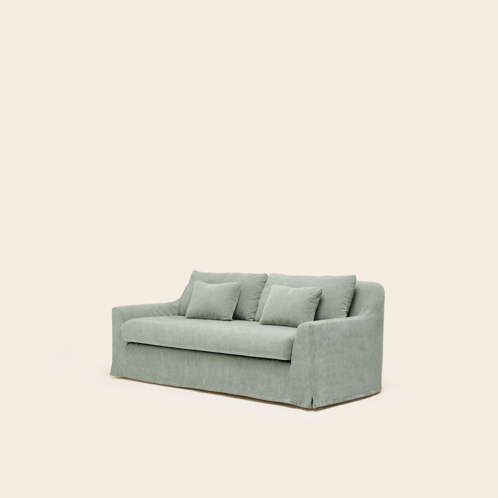 Canapé 2,5 places CLARIBEL chenille vert de gris