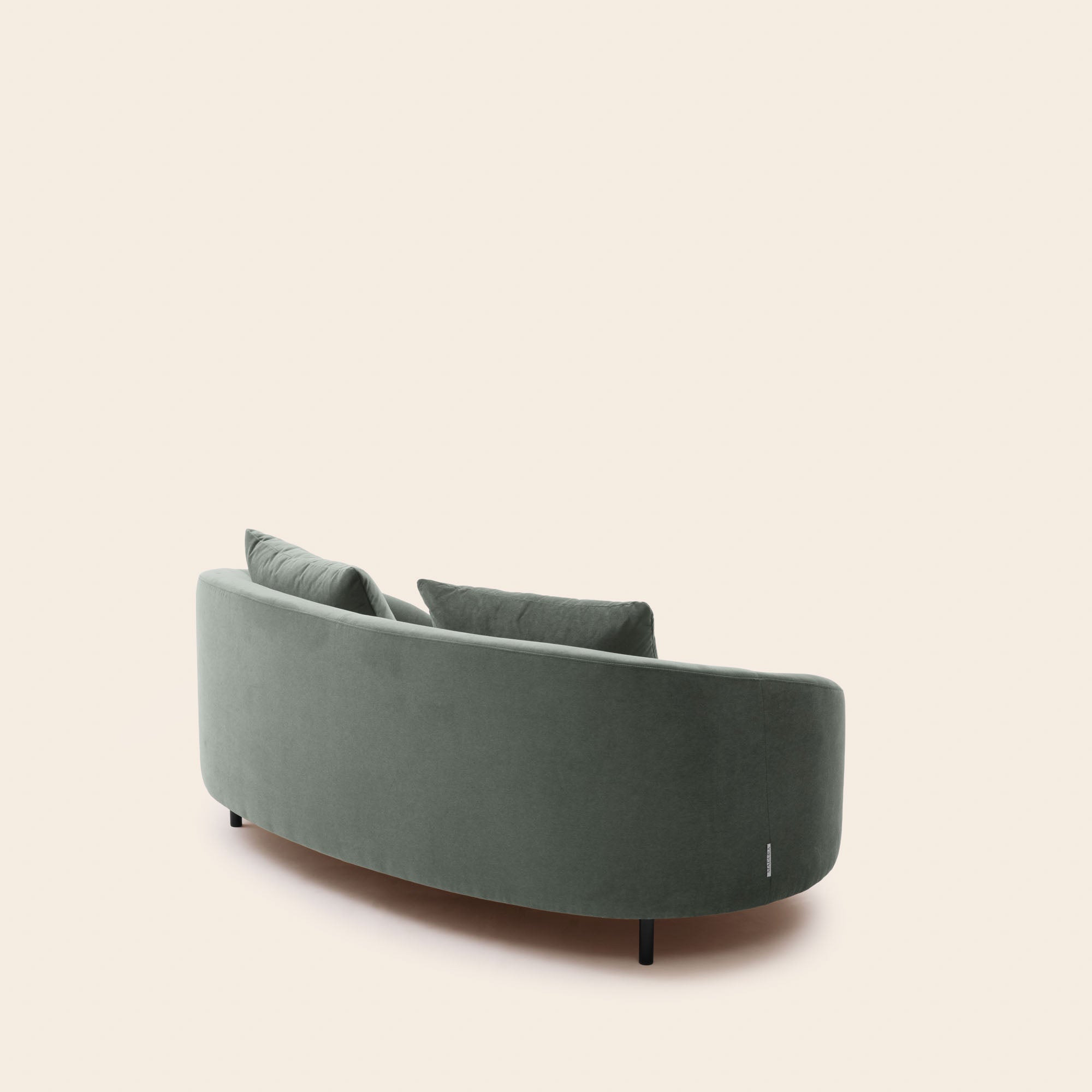 Canapé 2 places JULIKA velours kaki grisé