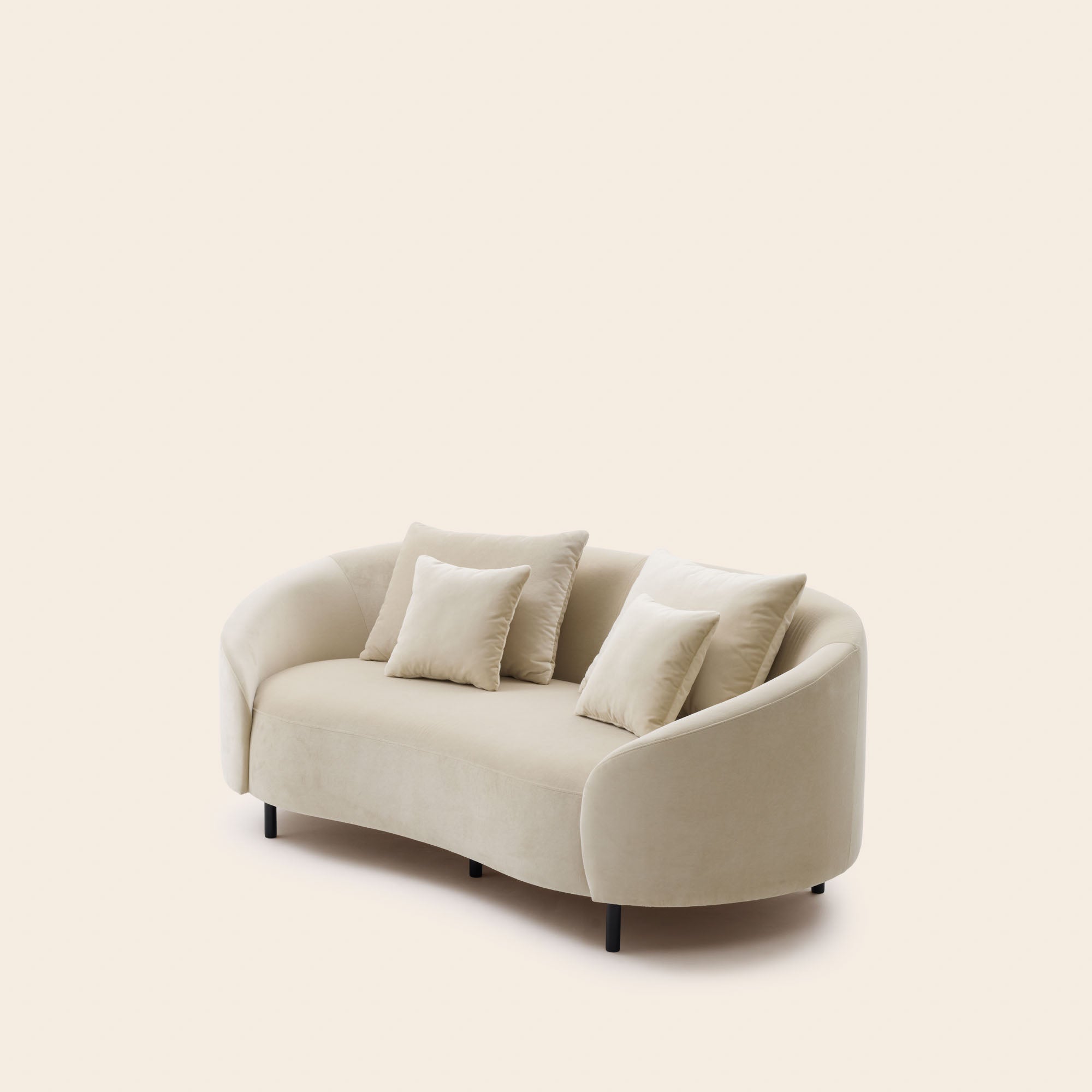 Canapé 2 places JULIKA velours sable doux