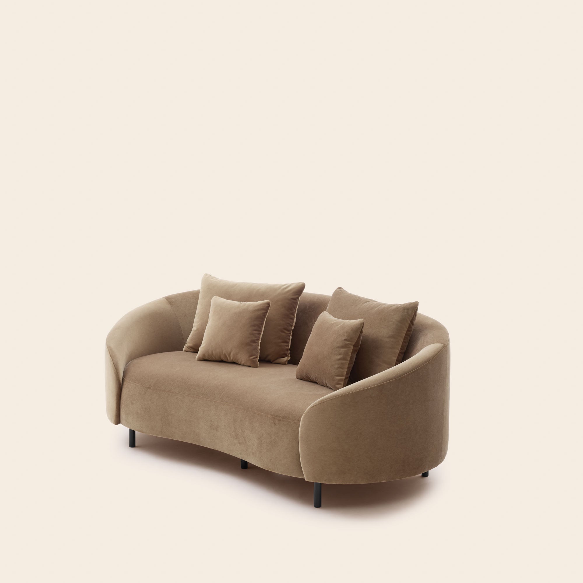 Canapé 2 places JULIKA velours beige chaud