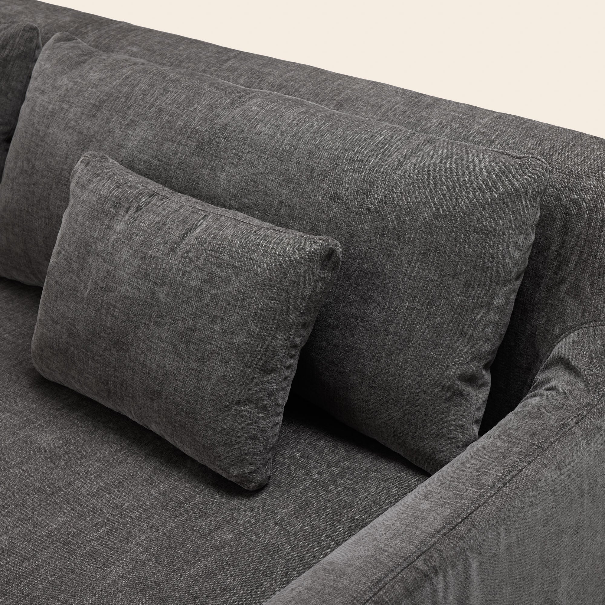 Canapé 3 places CLARIBEL chenille gris graphite