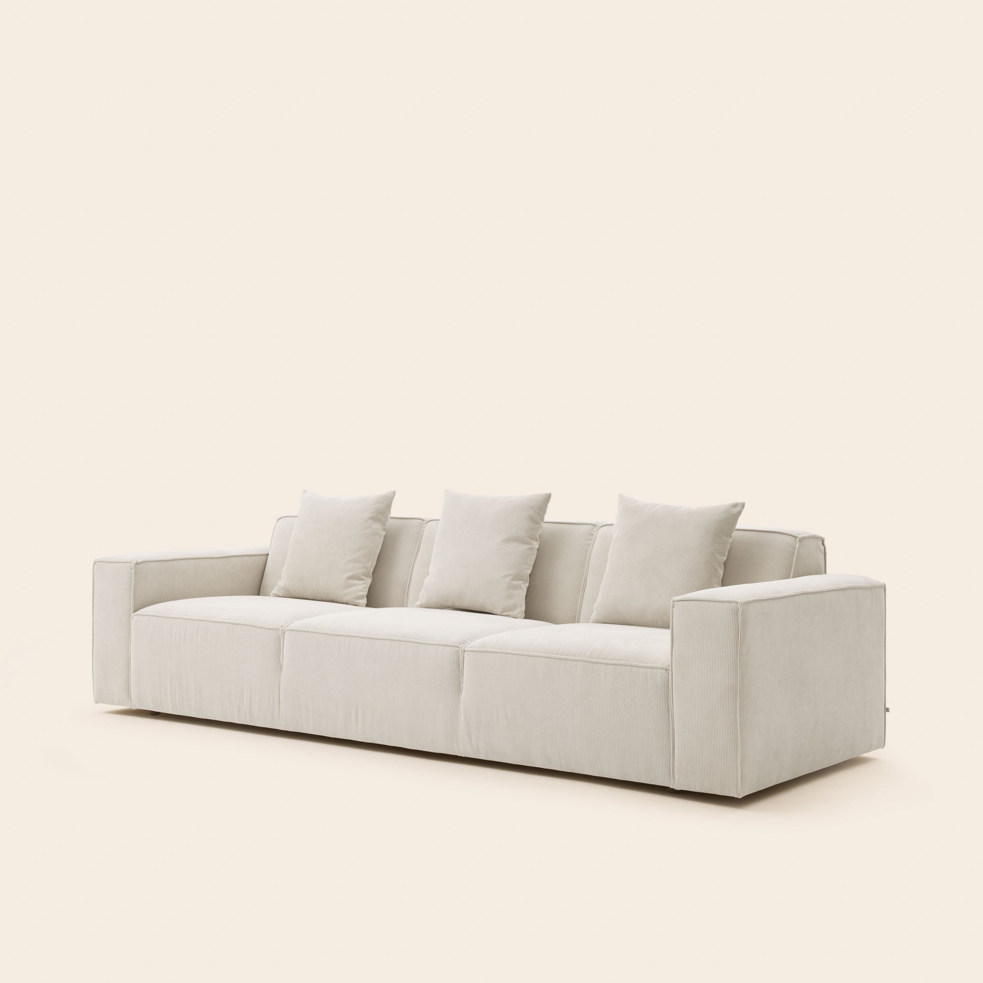 DYONIS limestone ribbed profilo 3-seater sofa